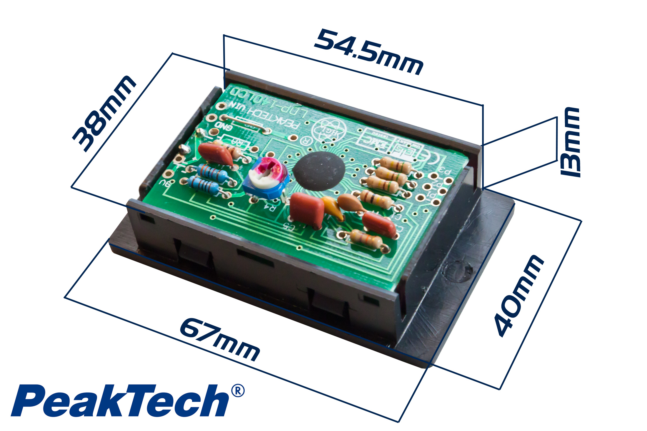 «PeakTech® LDP-140» Volt & ammeter, LCD display 13mm hight of digits