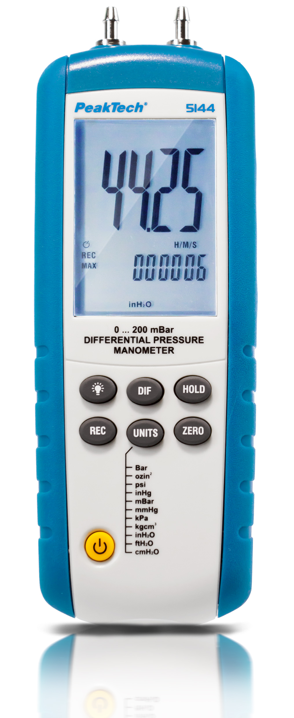 «PeakTech® P 5144» Differential pressure Meter 0...200 mbar with USB