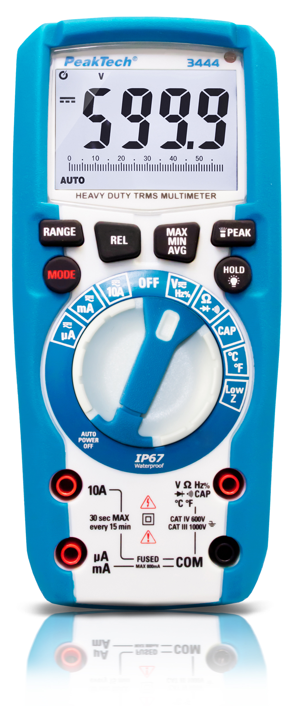 «PeakTech® P 3444» TrueRMS Digitalmultimeter 6.000 Counts, IP67