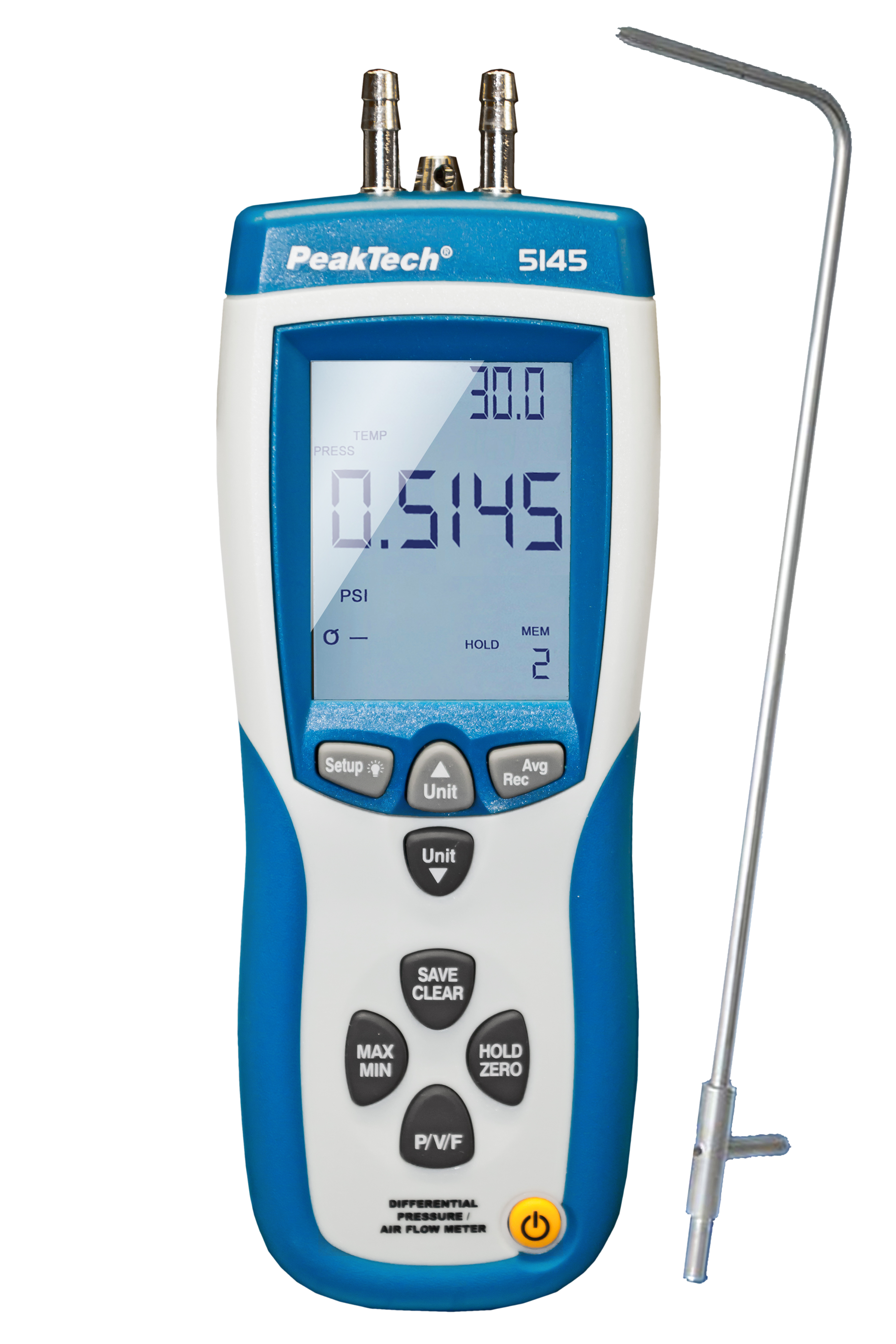 «PeakTech® P 5145» Medidor Profesional Presión-Diferencia Flujo Aire