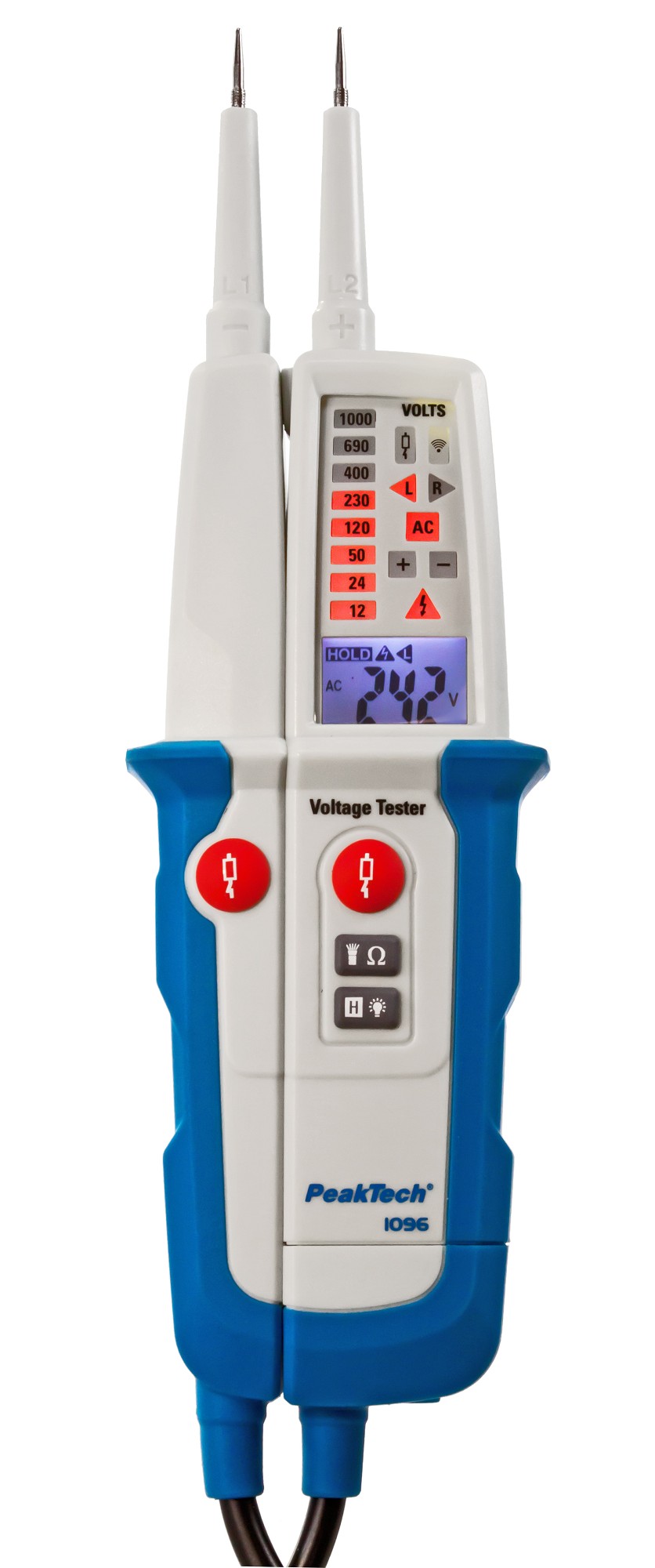 «PeakTech® P 1096» Tester napięcia AC/DC z testem RCD