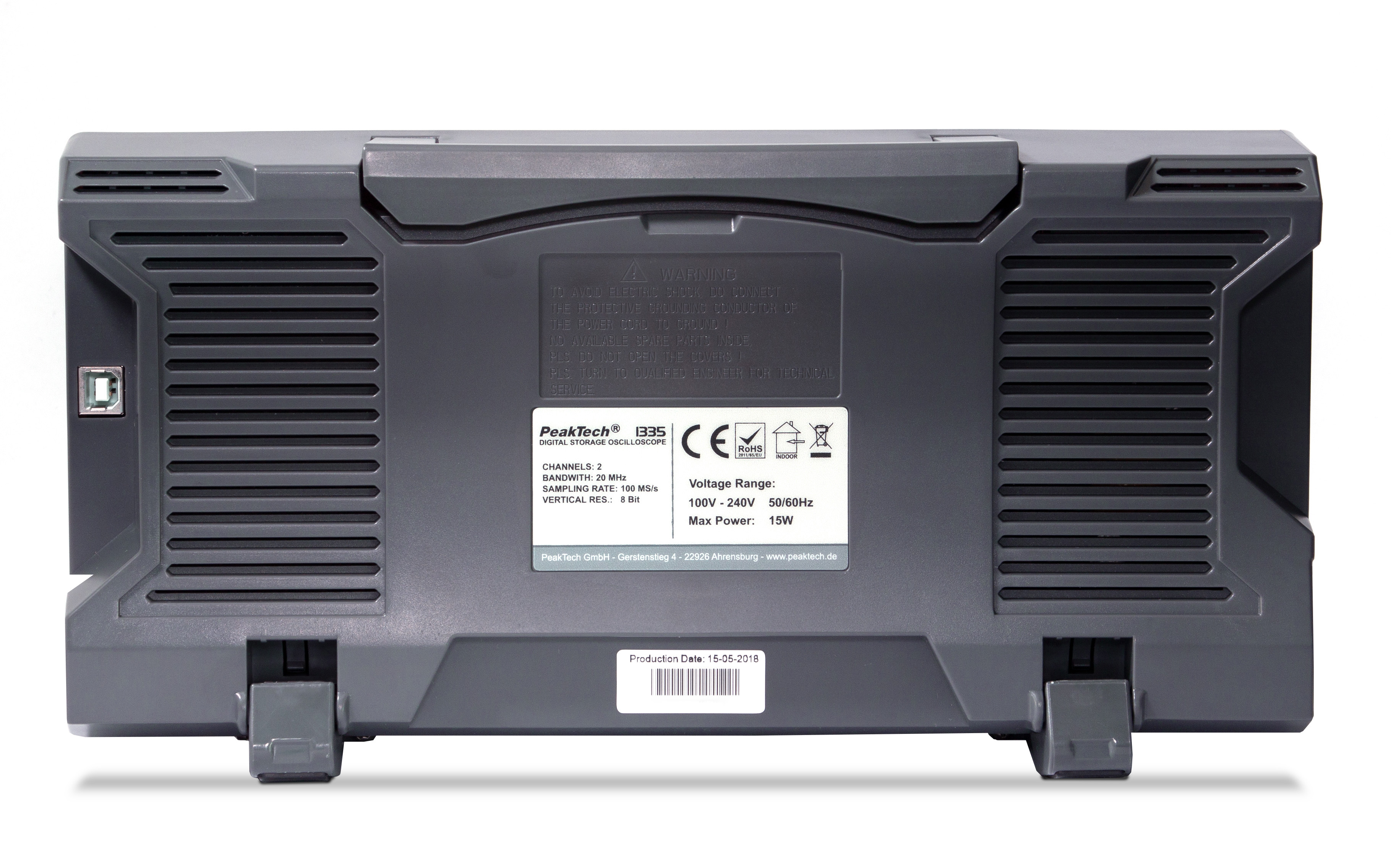 «PeakTech® P 1337» Osciloscopio Almacenaje Digital 100MHz/2CH 1GS/s