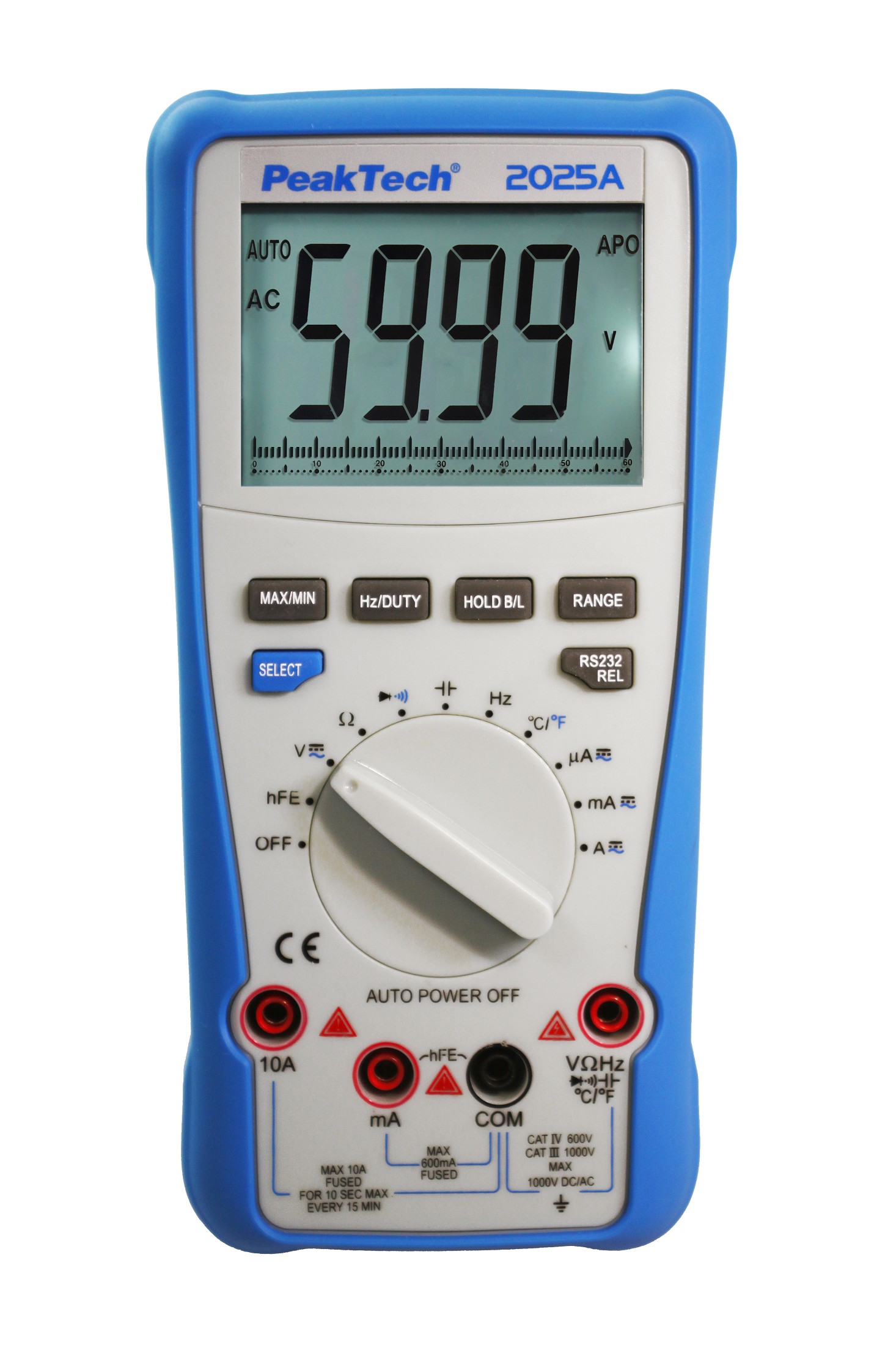 PeakTech P 2025 A - Multimètre Numérique - 600 Vca/Vcc - 10 Aca/Acc - 6.000  Points - Auto Range 