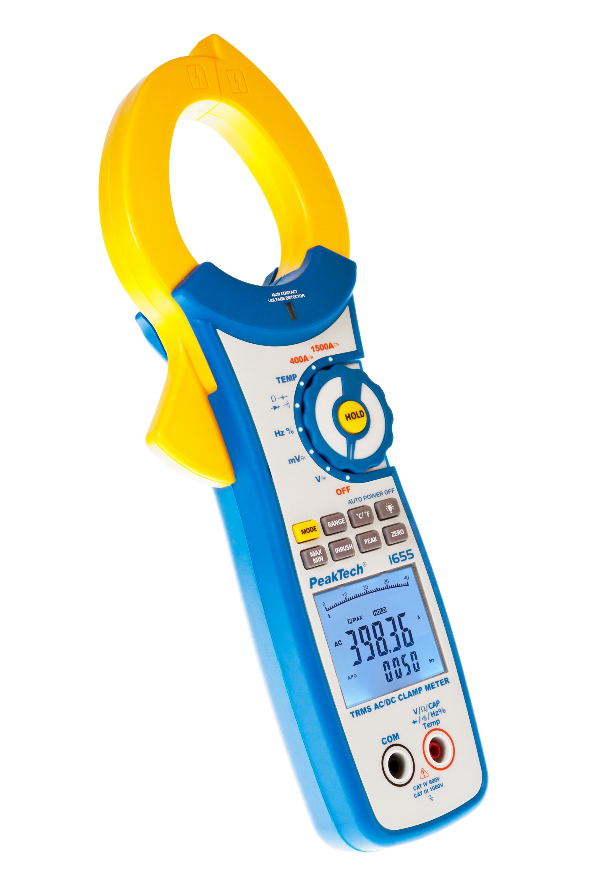 «PeakTech® P 1655» TrueRMS clamp meter 40,000 counts 1500 A AC/DC