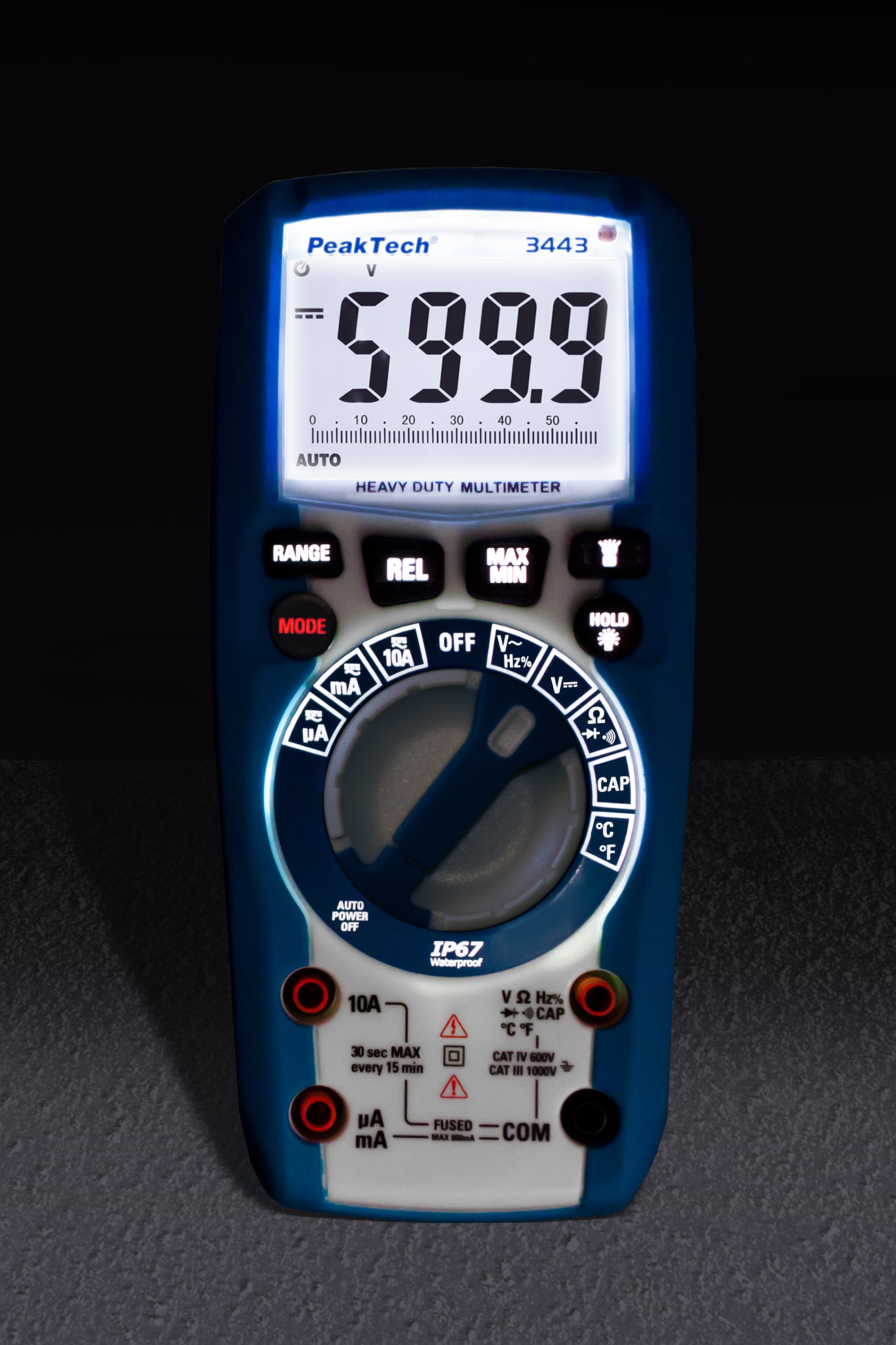 «PeakTech® P 3443» Digitalmultimeter 6.000 Counts, IP67