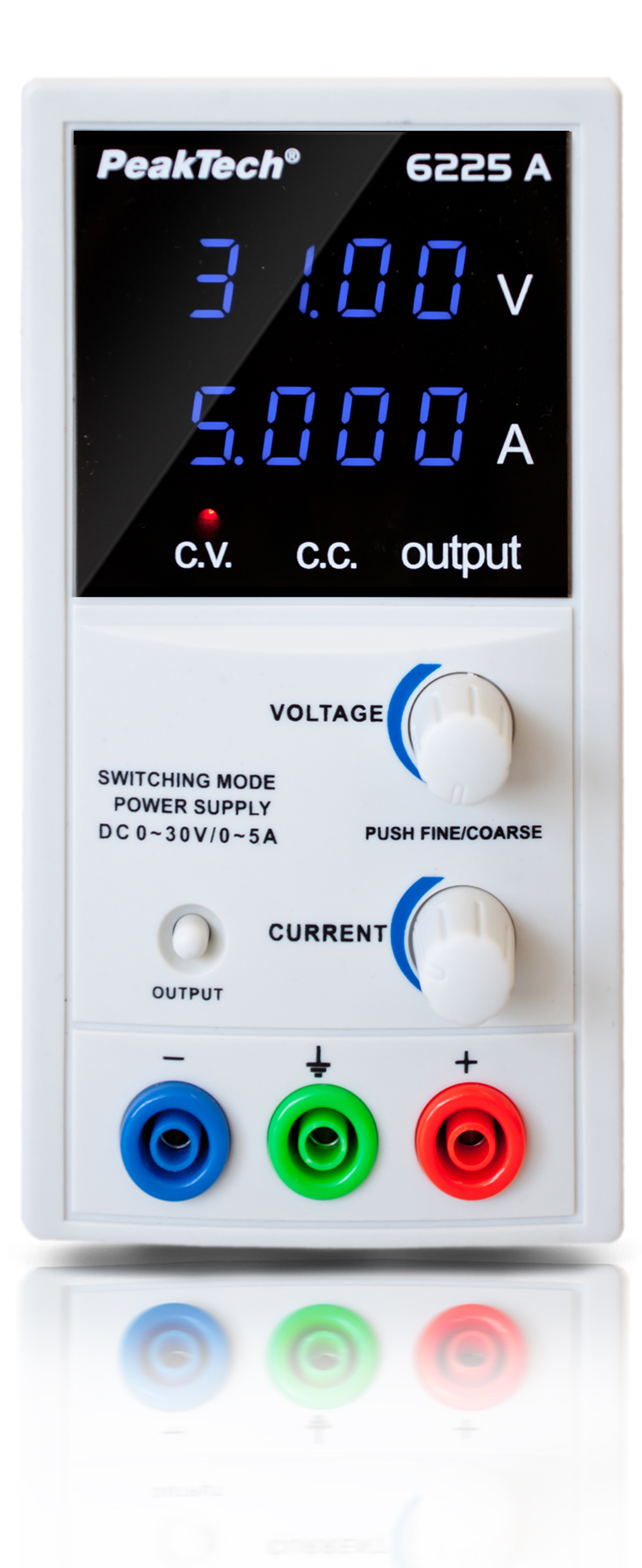 «PeakTech® P 6225 A» Fuente de Alimentación Digital DC 0-30V/0-5A