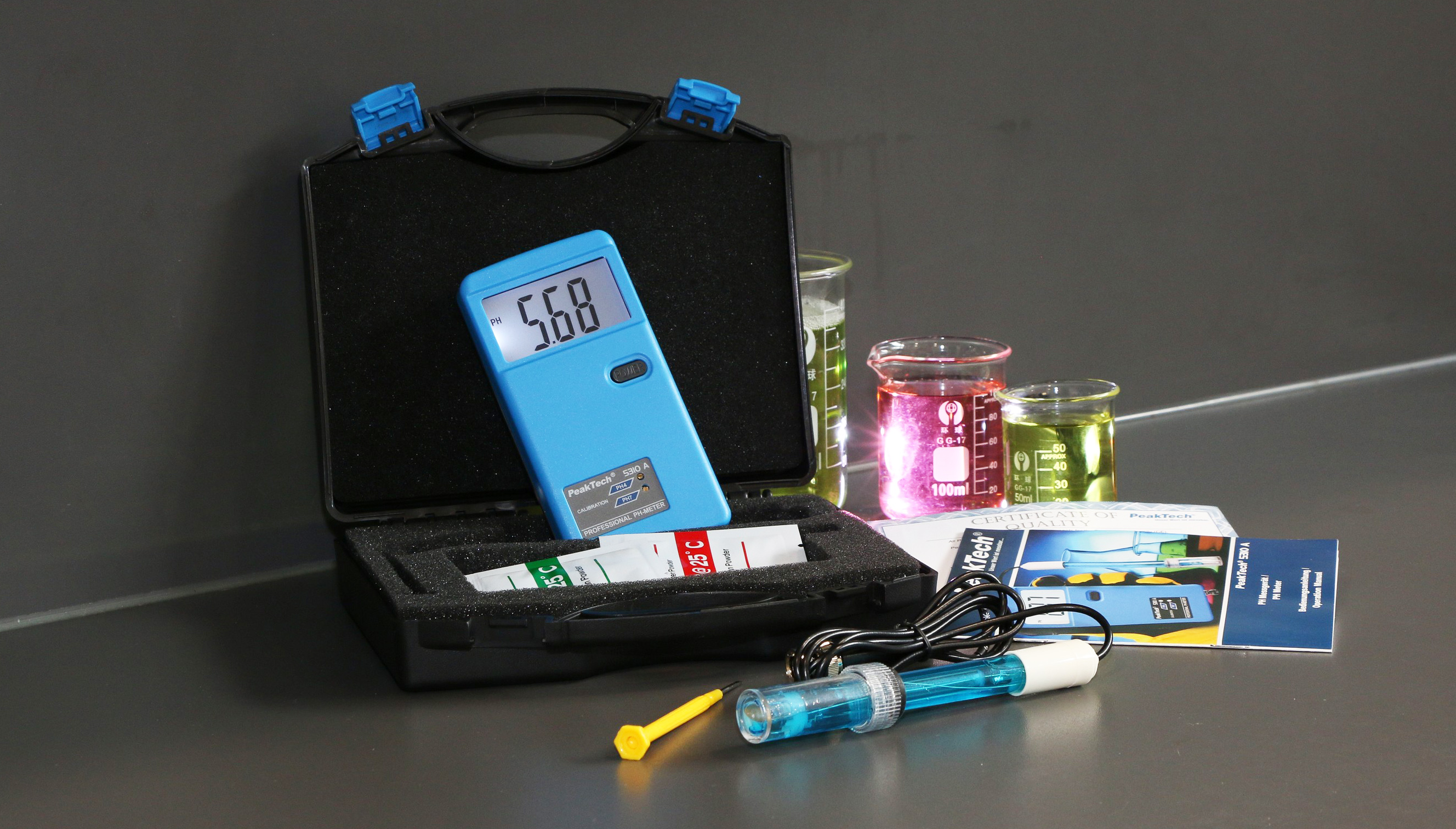 «PeakTech® P 5310 A» PH-Tester mit Kabelsonde