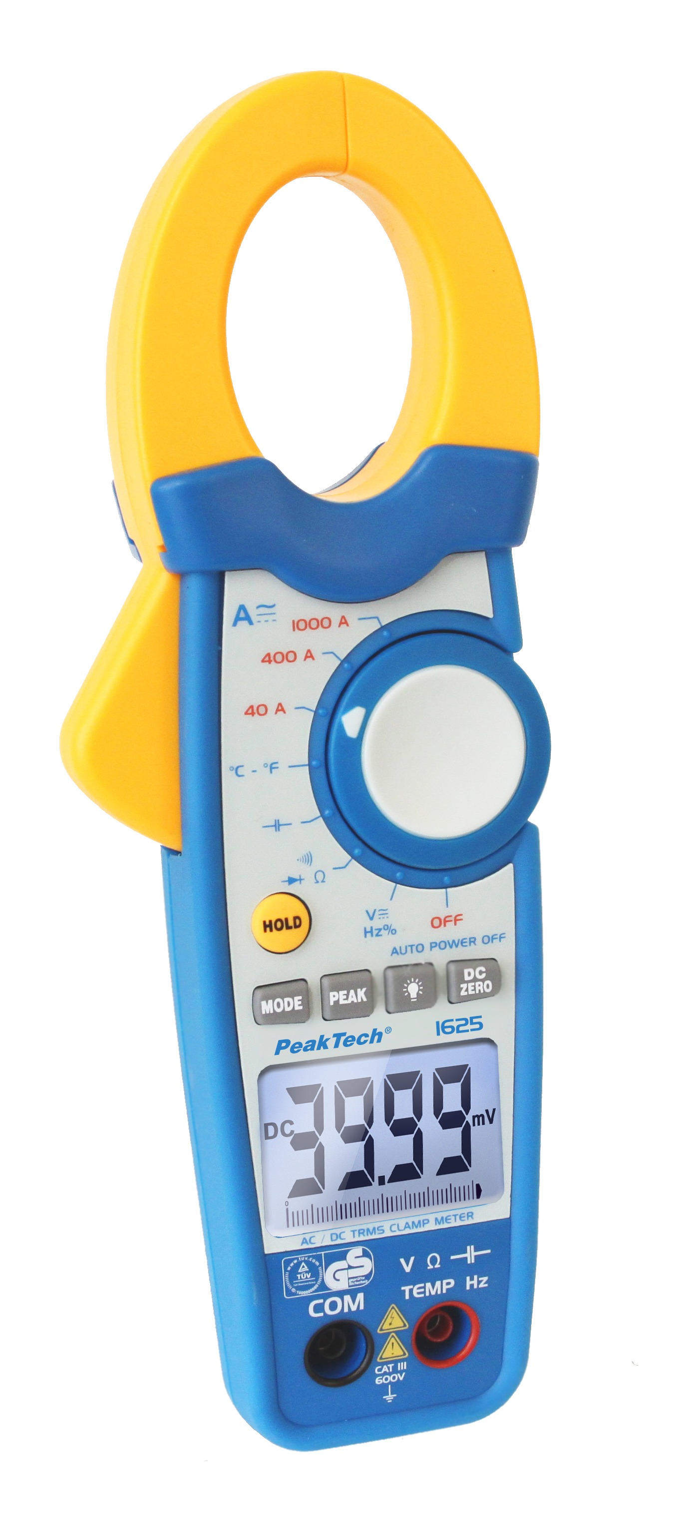 «PeakTech® P 1625» TrueRMS clamp meter 4,000 counts 1000 A AC/DC