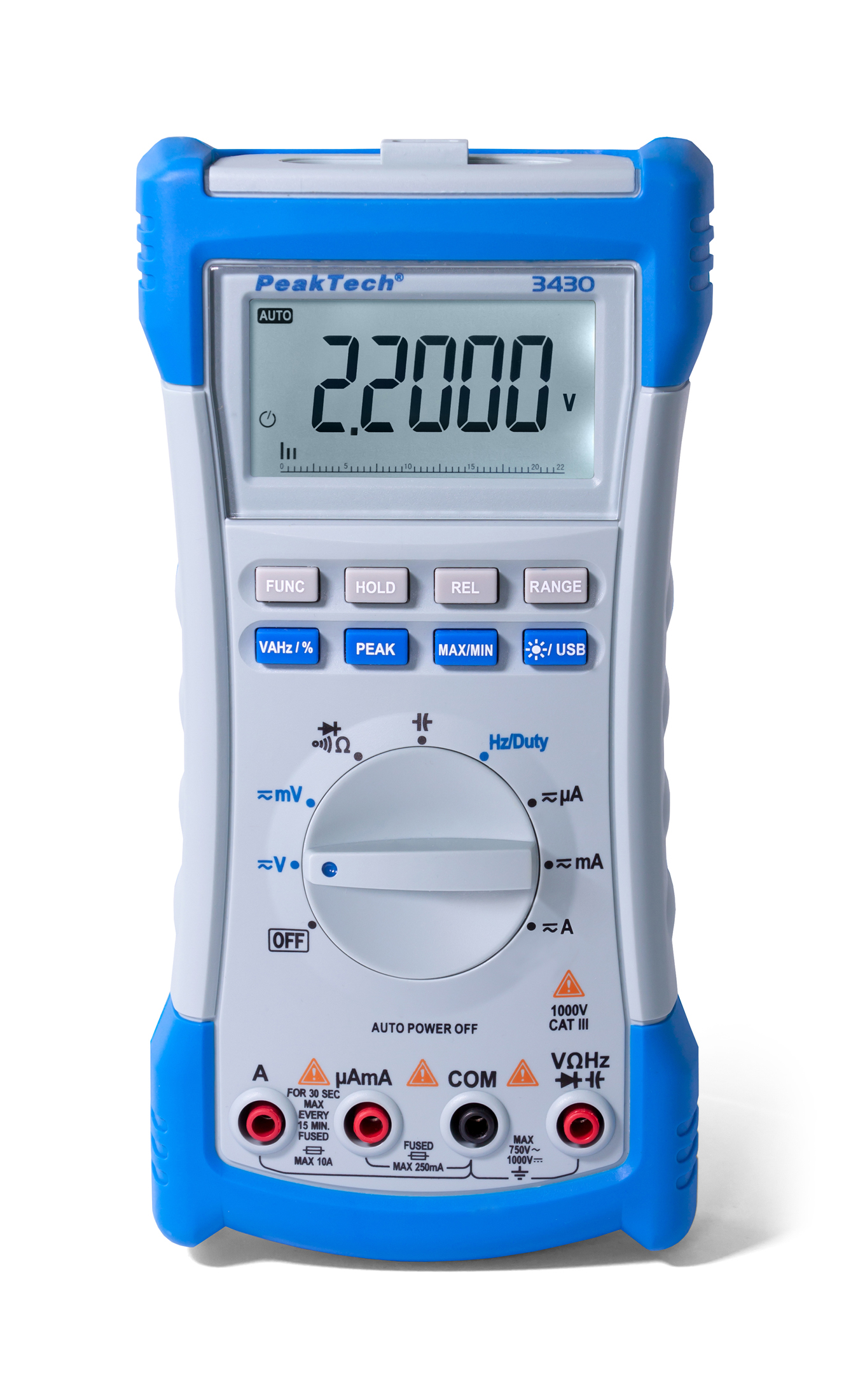 «PeakTech® P 3430» Digital multimeter, 20,000 counts, TrueRMS & USB