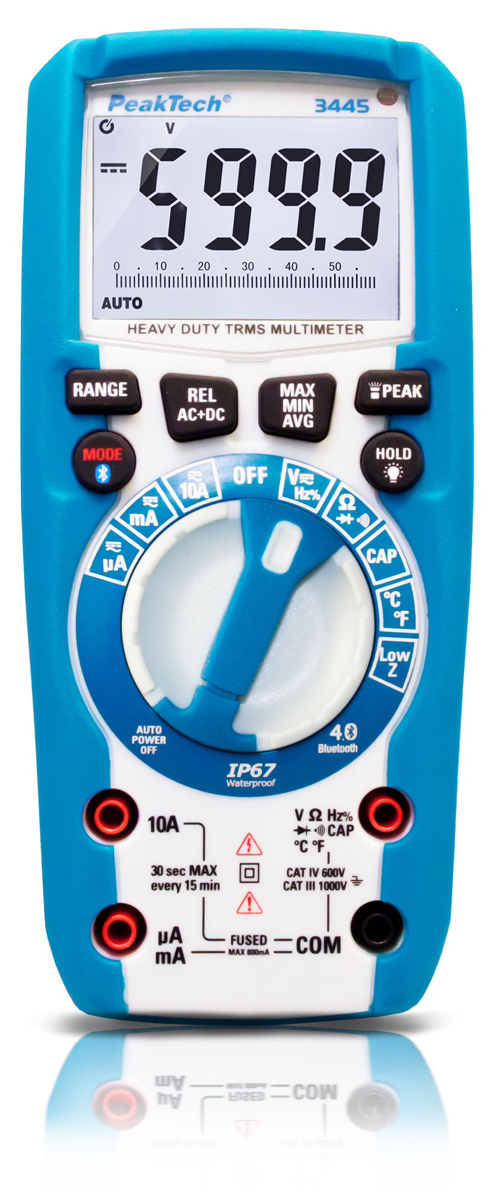 «PeakTech® P 3445» TrueRMS Digitalmultimeter 6.000 Counts, IP67, BT