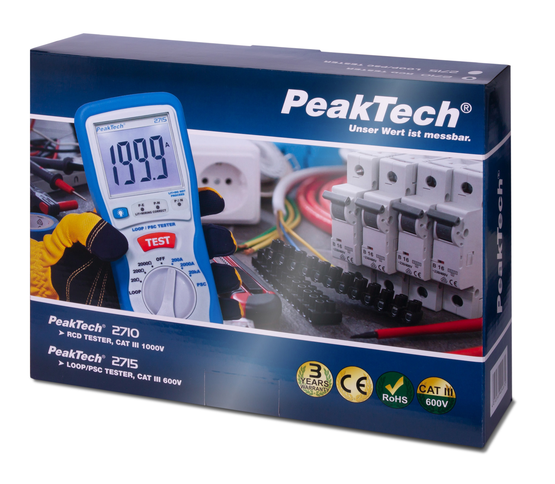 «PeakTech® P 2710» Digital RCD tester