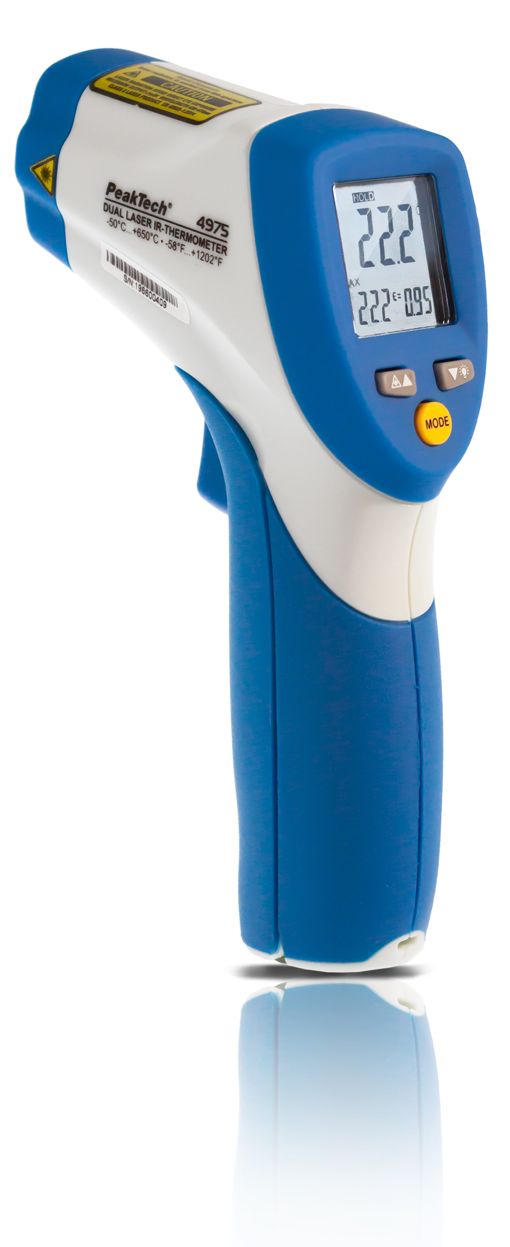 «PeakTech® P 4975» Dual-Laser-Pointer IR-Thermometer, -50 ... +650°C