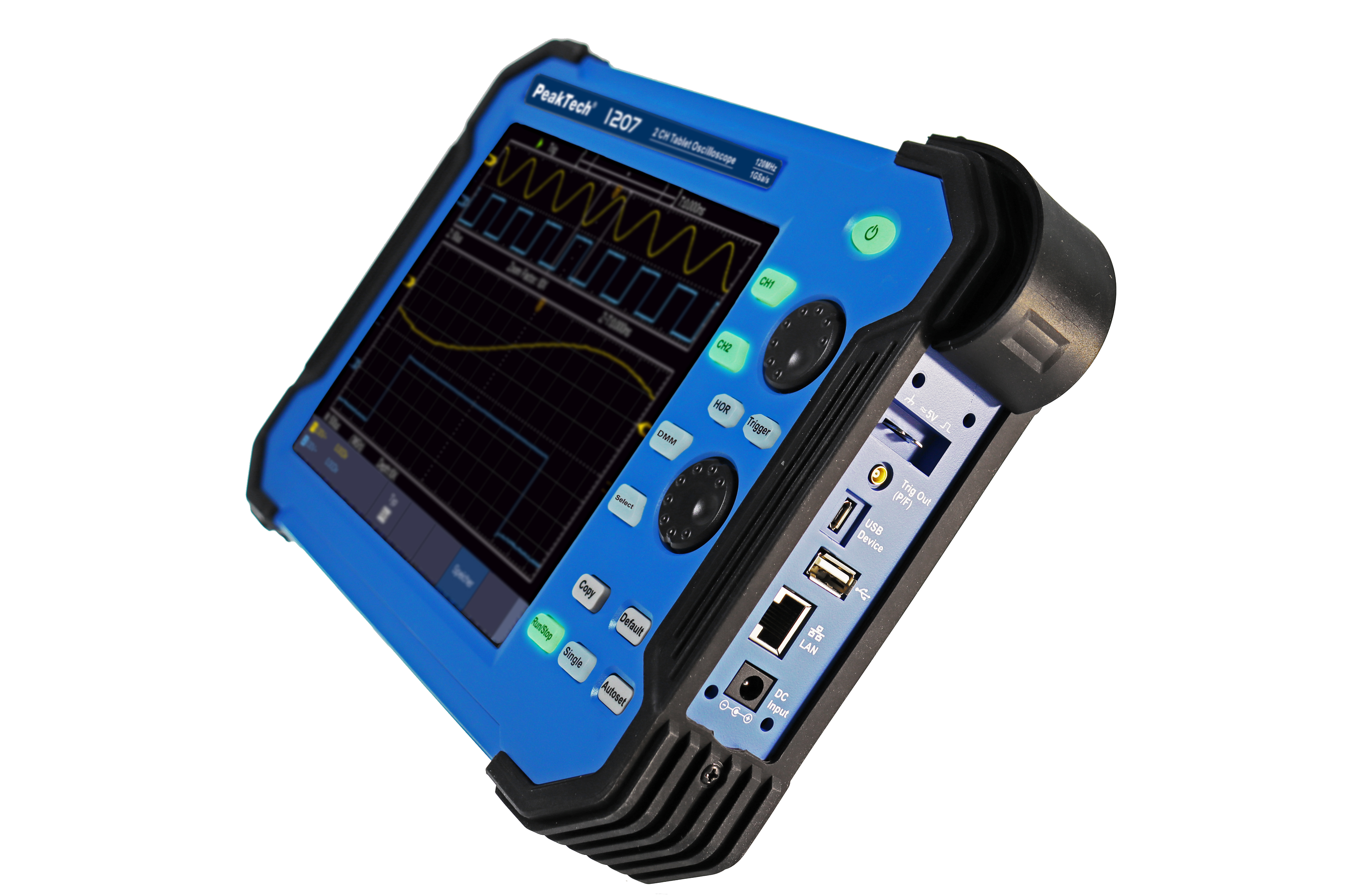 «PeakTech® P 1207» Oscilloscope à tablette 120 MHz / 2 CH, 1 GS/s