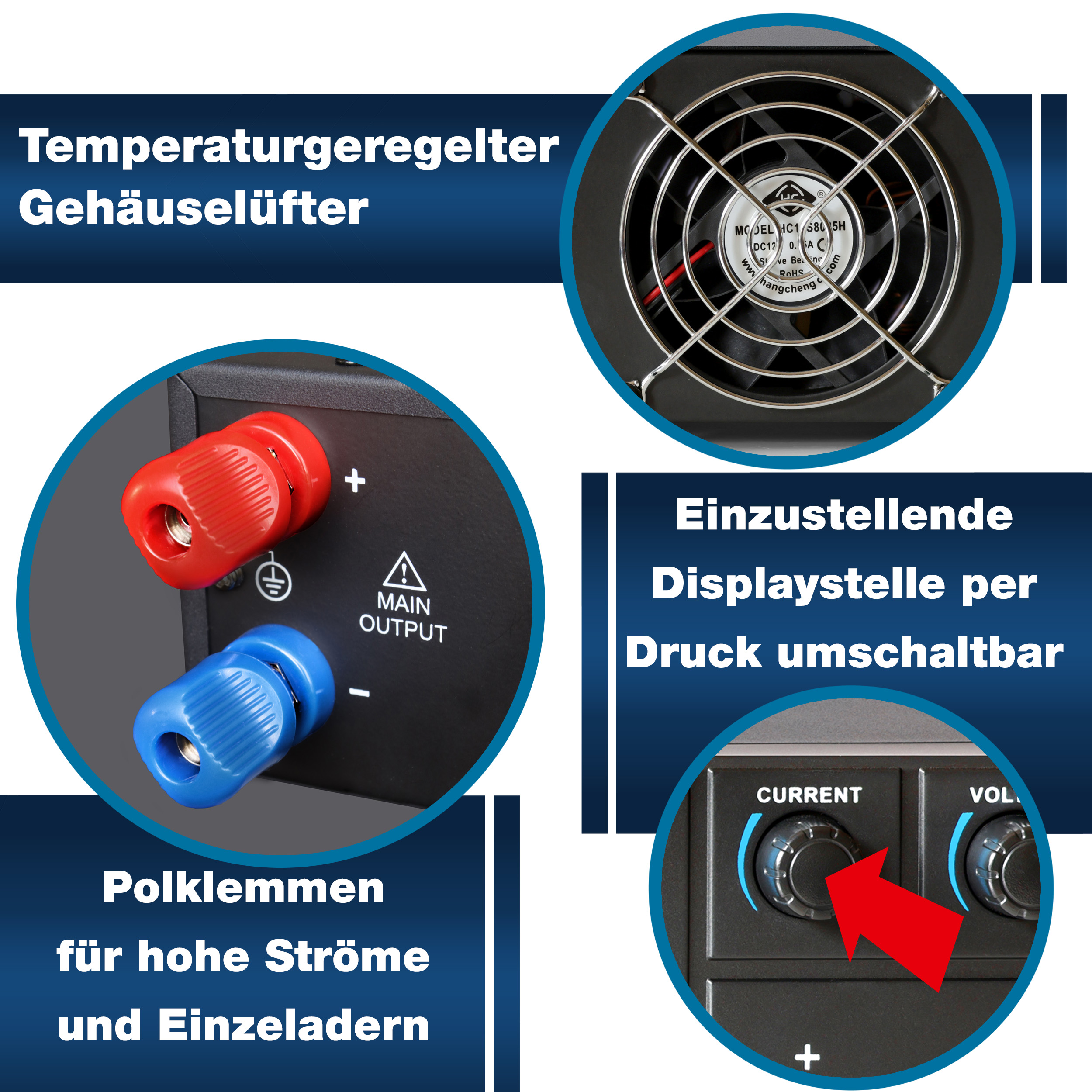 «PeakTech® P 6166» DC Schaltnetzgerät ~ 1 - 30V / 0 - 30A