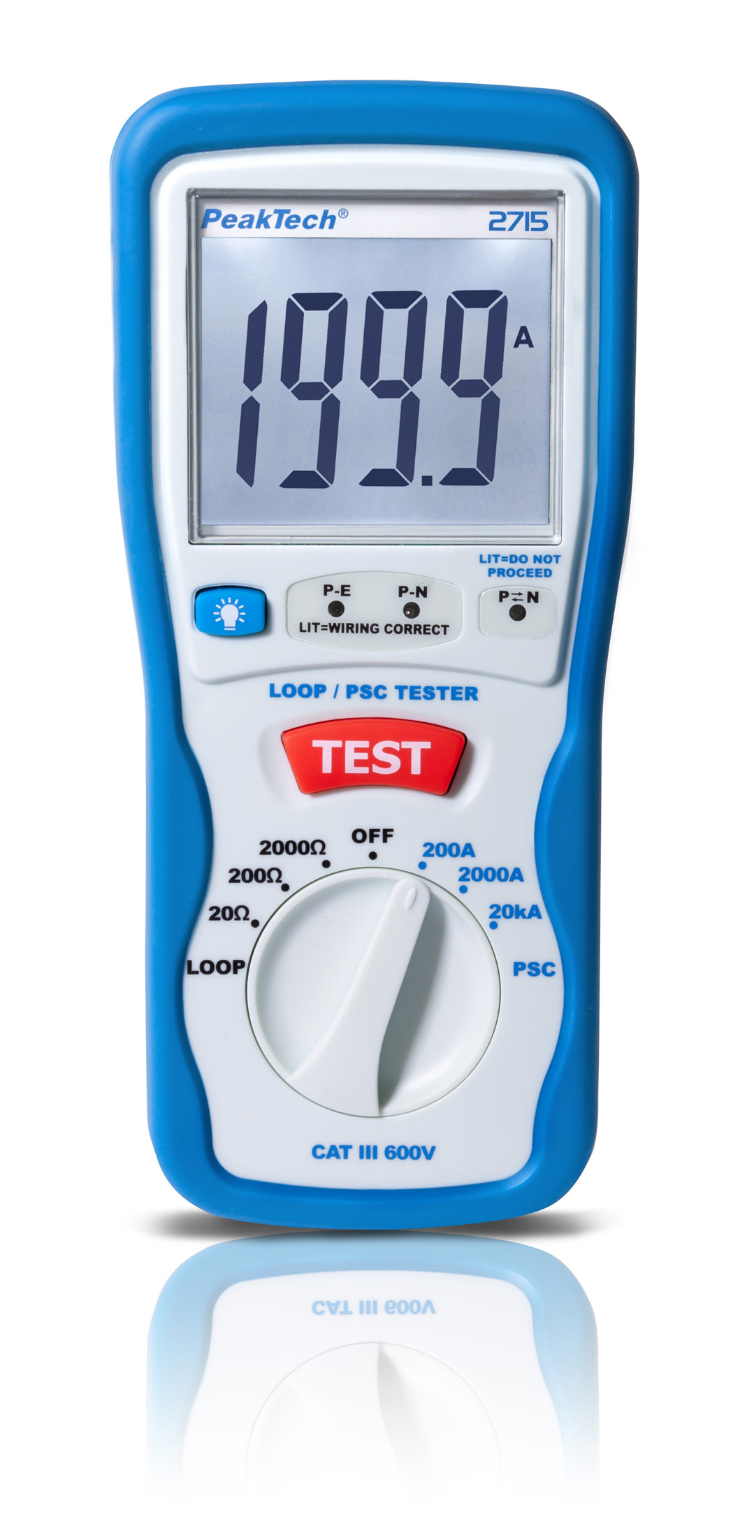 «PeakTech® P 2715» Digital LOOP / PSC loop impedance tester