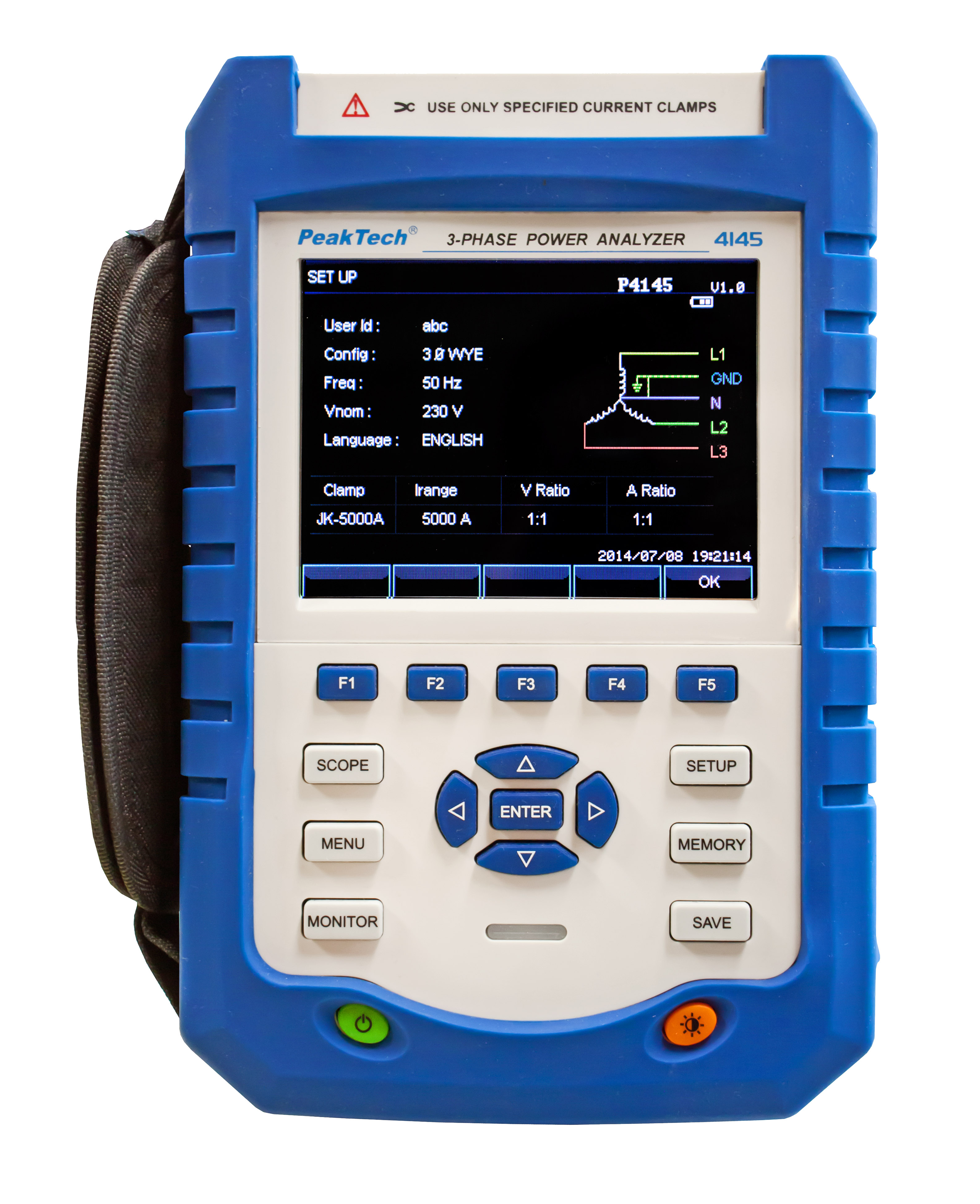 «PeakTech® P 4145» Analizzatore trifase con display TFT / datalogger