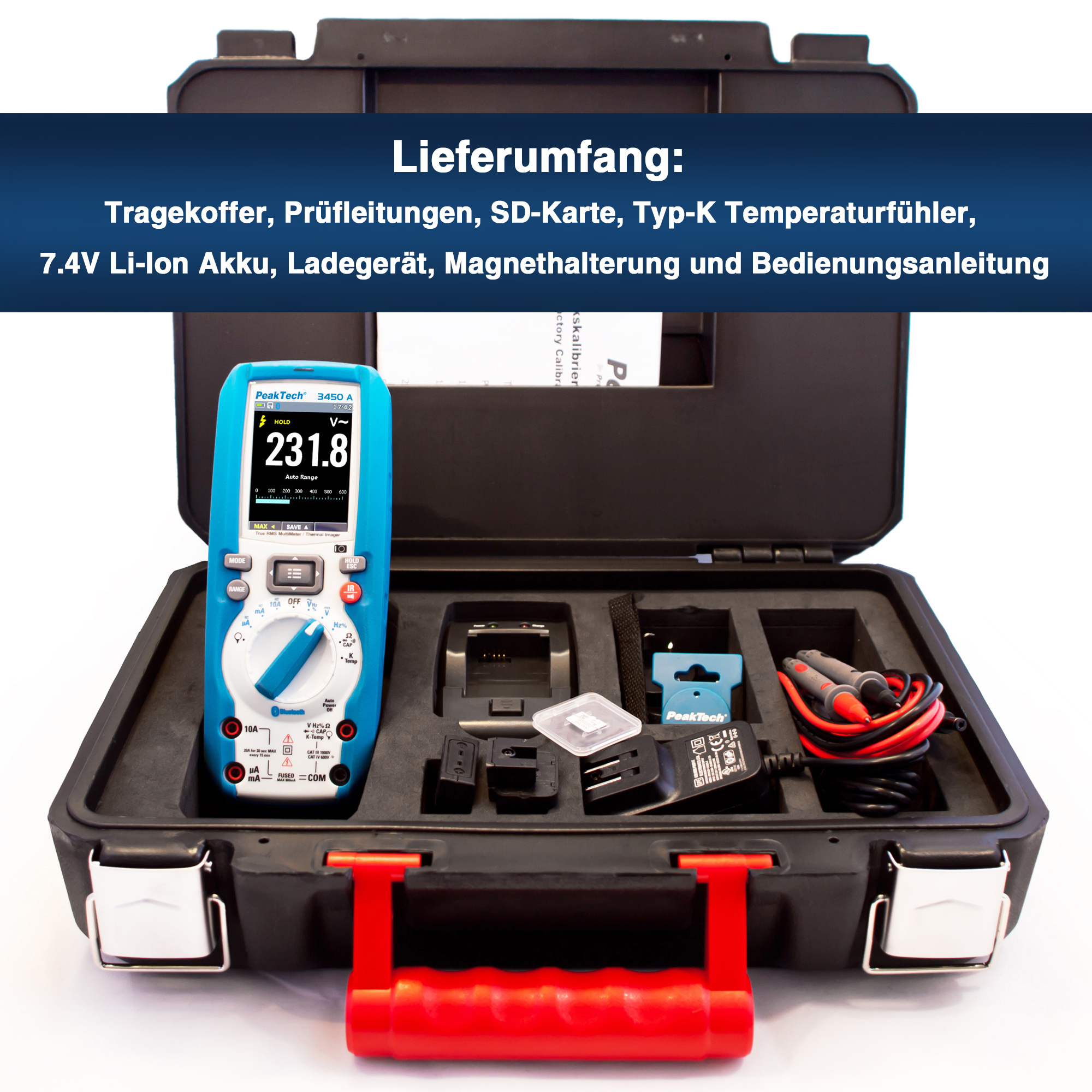 «PeakTech® P 3450 A» True RMS Grafikmultimeter mit Wärmebildkamera