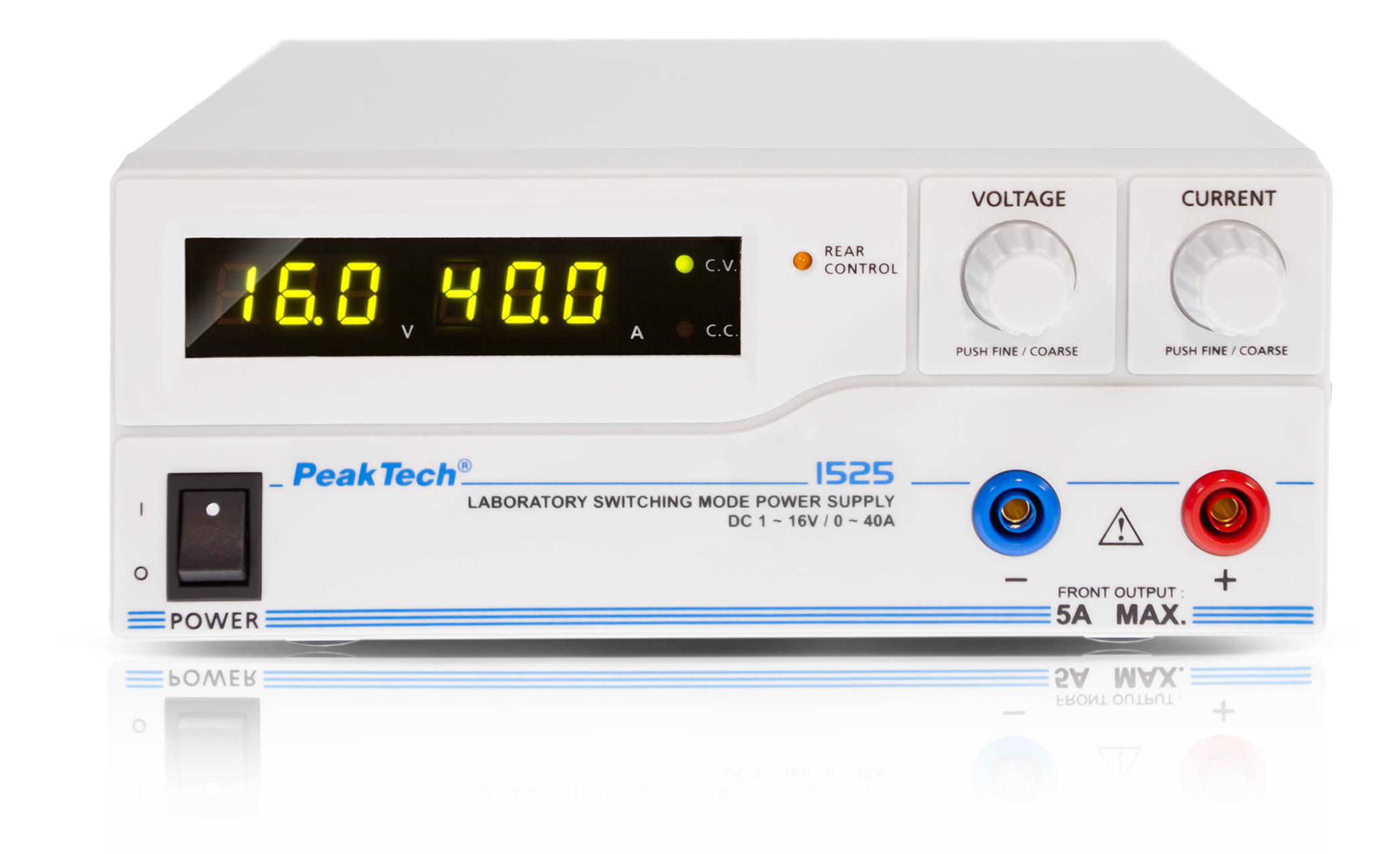 «PeakTech® P 1525» Labor-Schaltnetzteil DC 1 - 16 V / 0 - 40 A