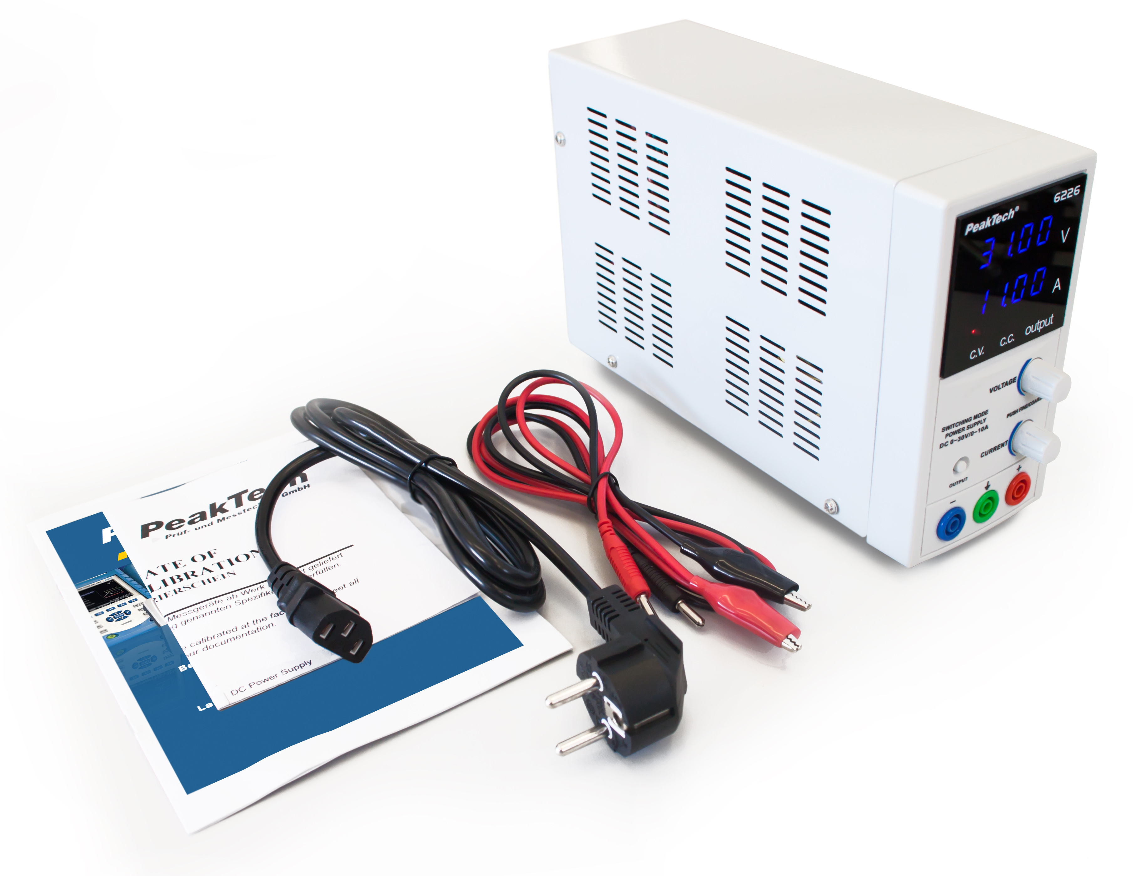 «PeakTech® P 6226» Fuente de Alimentación Conmutable 0-30V/0-10A