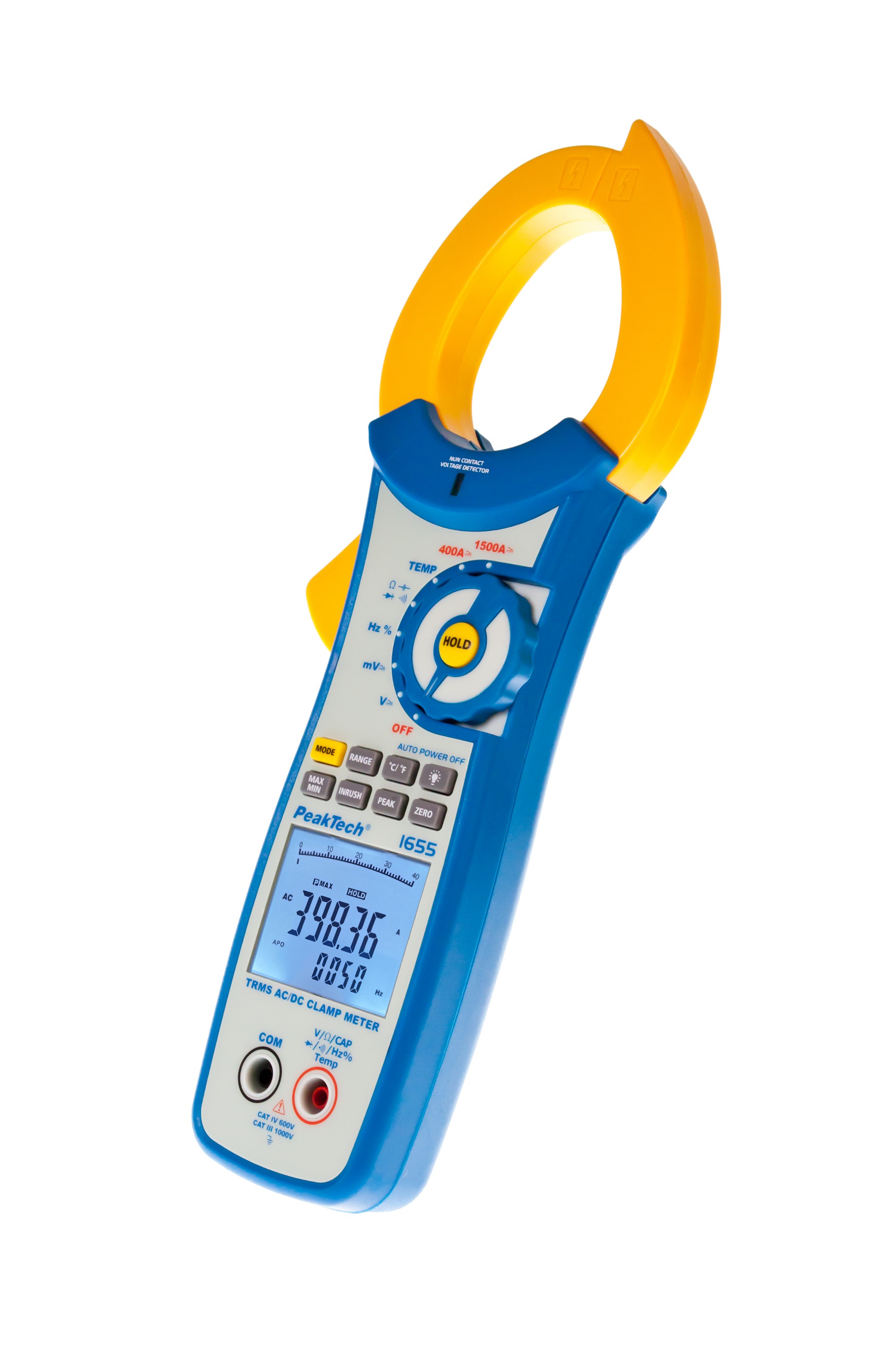«PeakTech® P 1655» TrueRMS clamp meter 40,000 counts 1500 A AC/DC