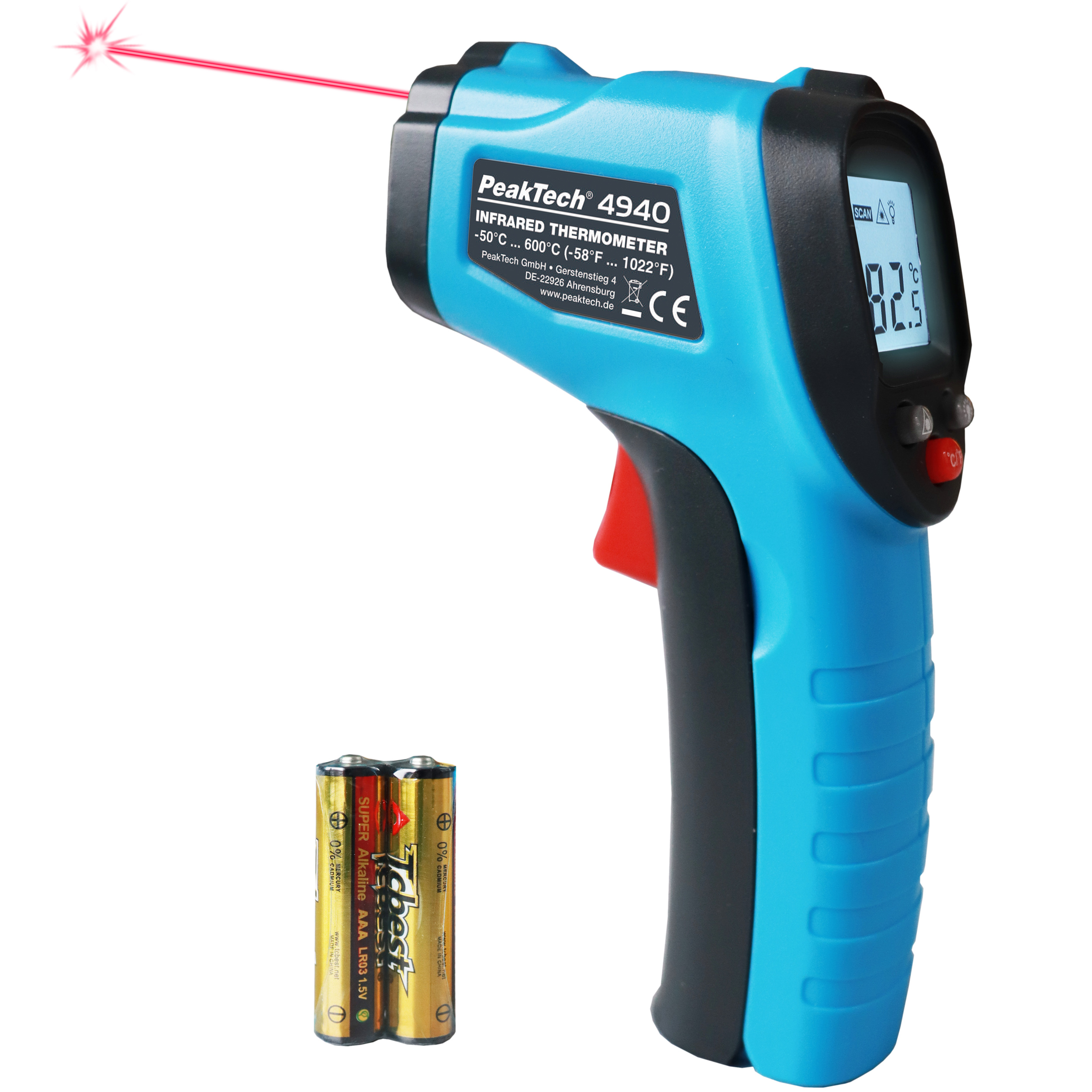 «PeakTech® P 4940» Mini IR-Thermometer -50°C ... +600°C ~ 12:1 «PeakTech® P 4940» Mini IR-Thermometer -50°C ... +600°C ~ 12:1