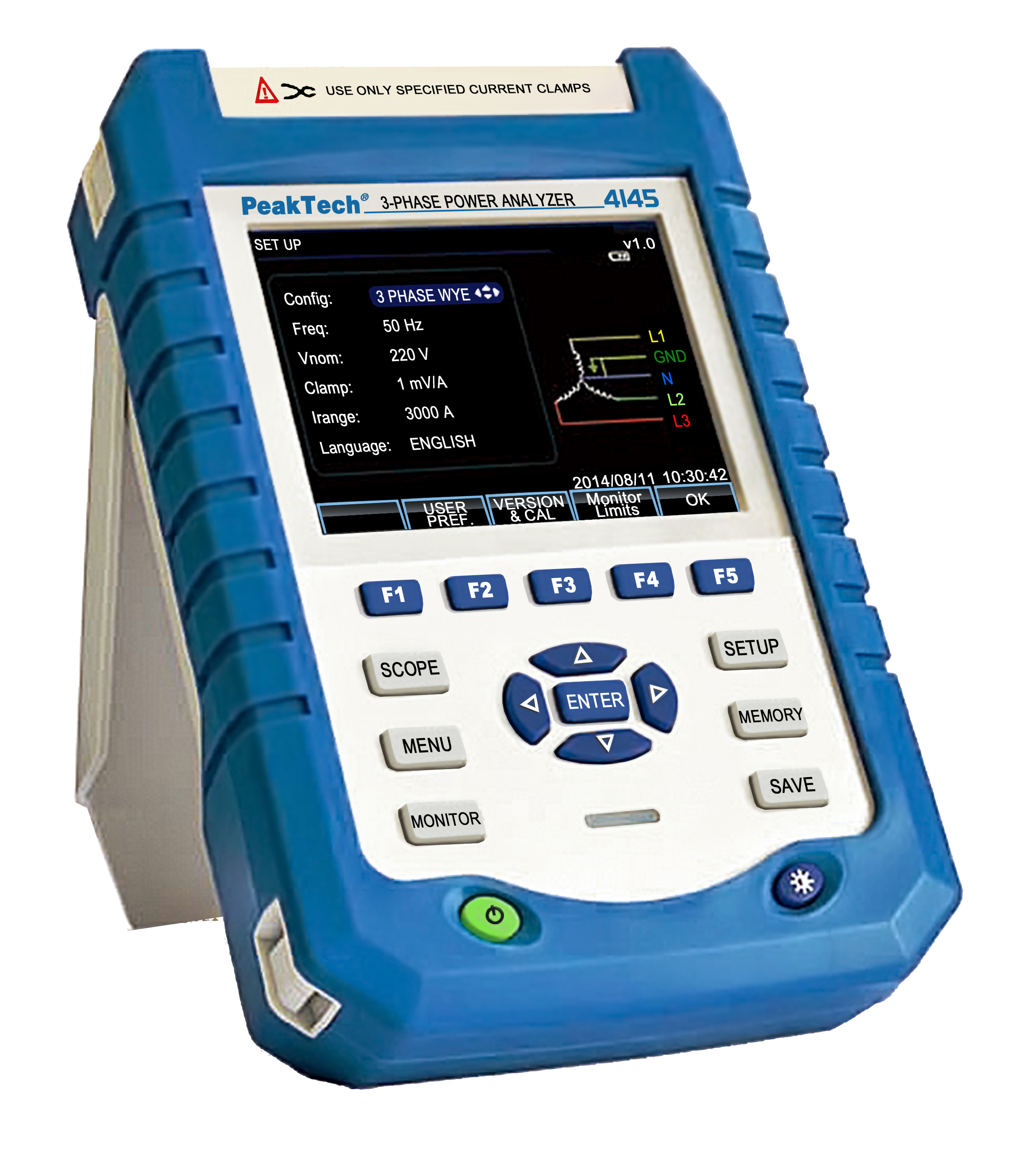 «PeakTech® P 4145» Analyseur triphasé avec écran TFT