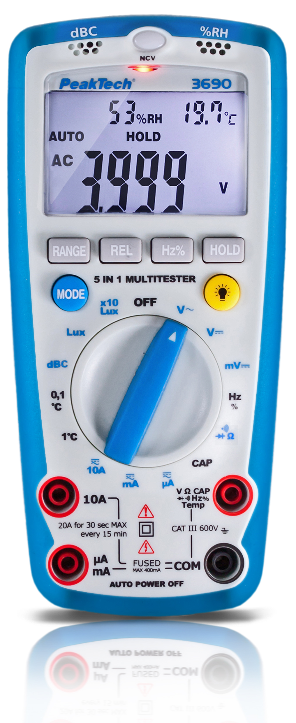 «PeakTech® P 3690» Multimeter, 4.000 Counts mit Umweltmessungen