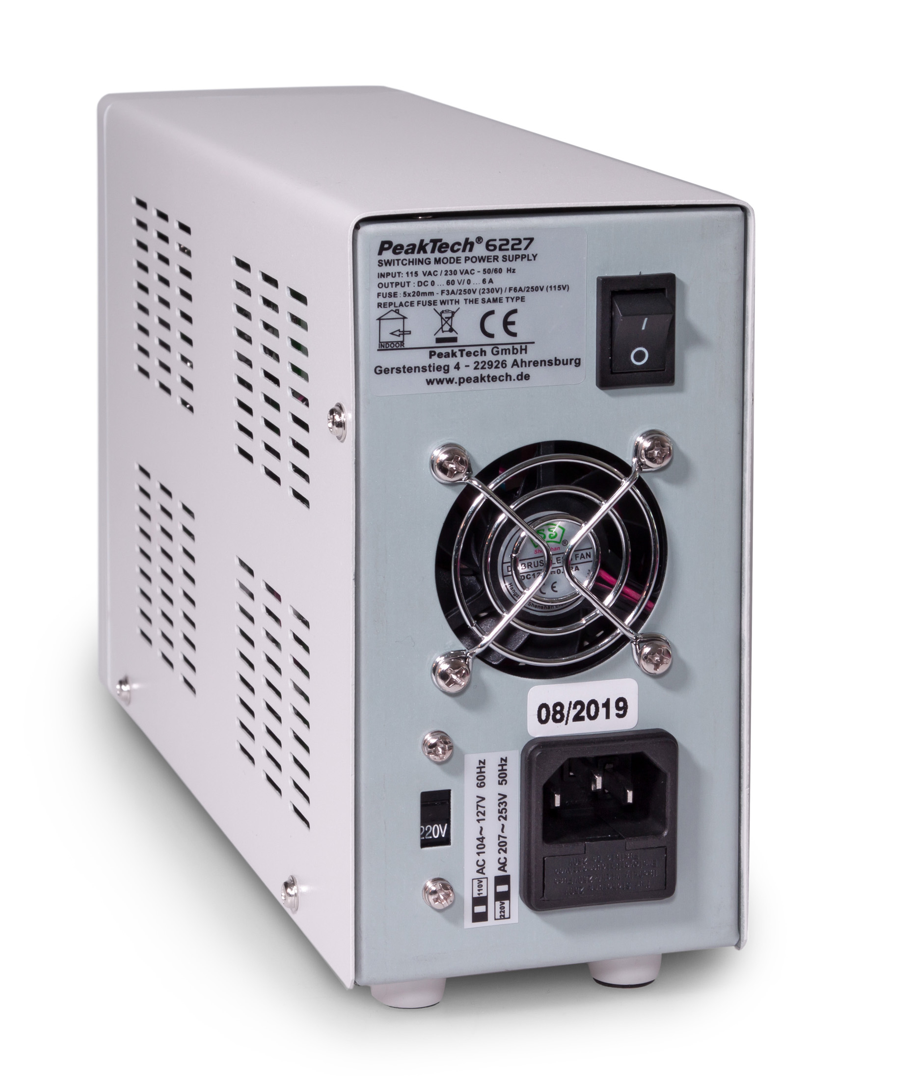 «PeakTech® P 6227» DC power supply 0-60 V / 0-6 A with 2 x USB