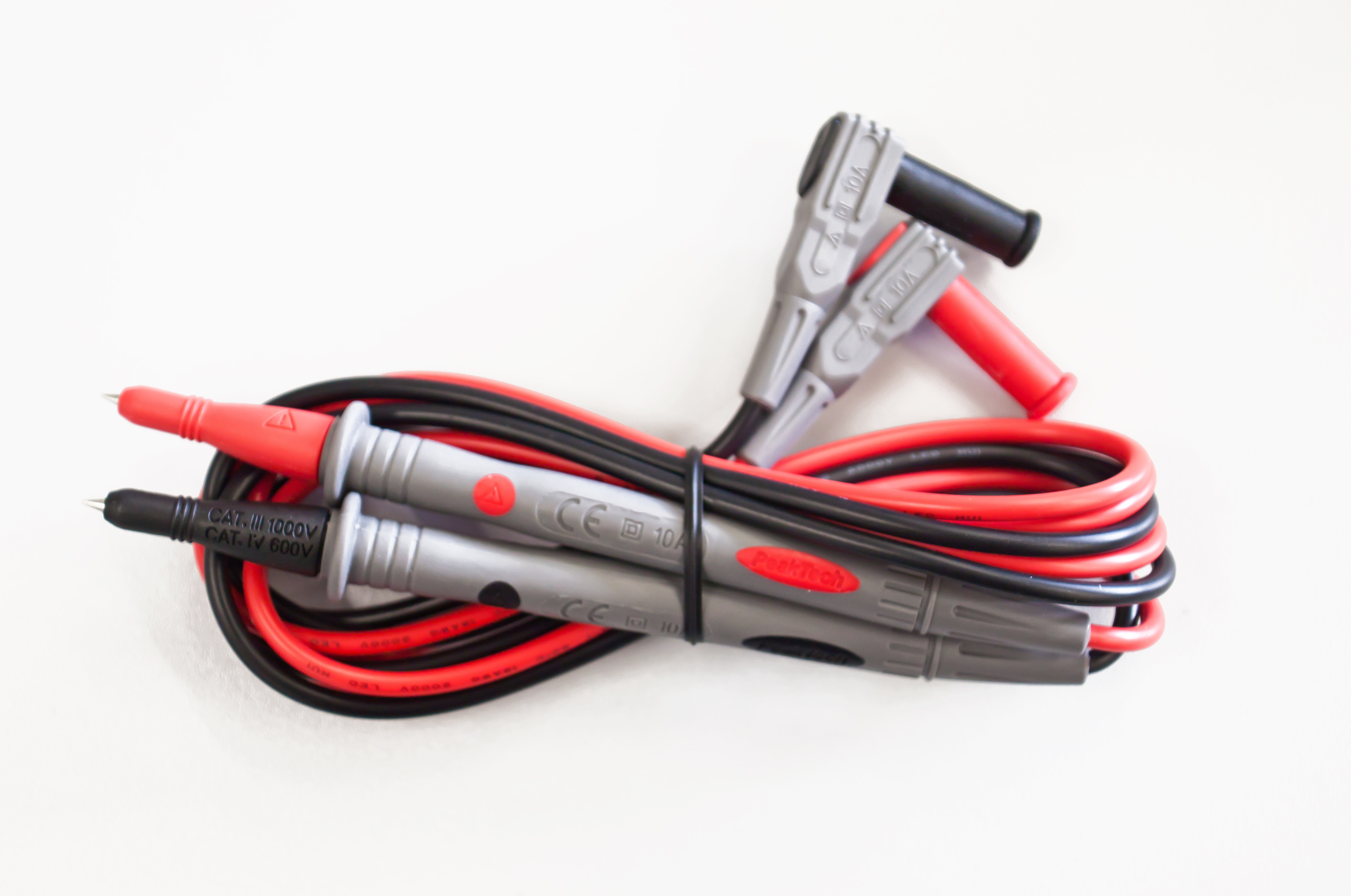 «PeakTech® TKS-4» Test Leads with 4 mm spring-contact probe tip