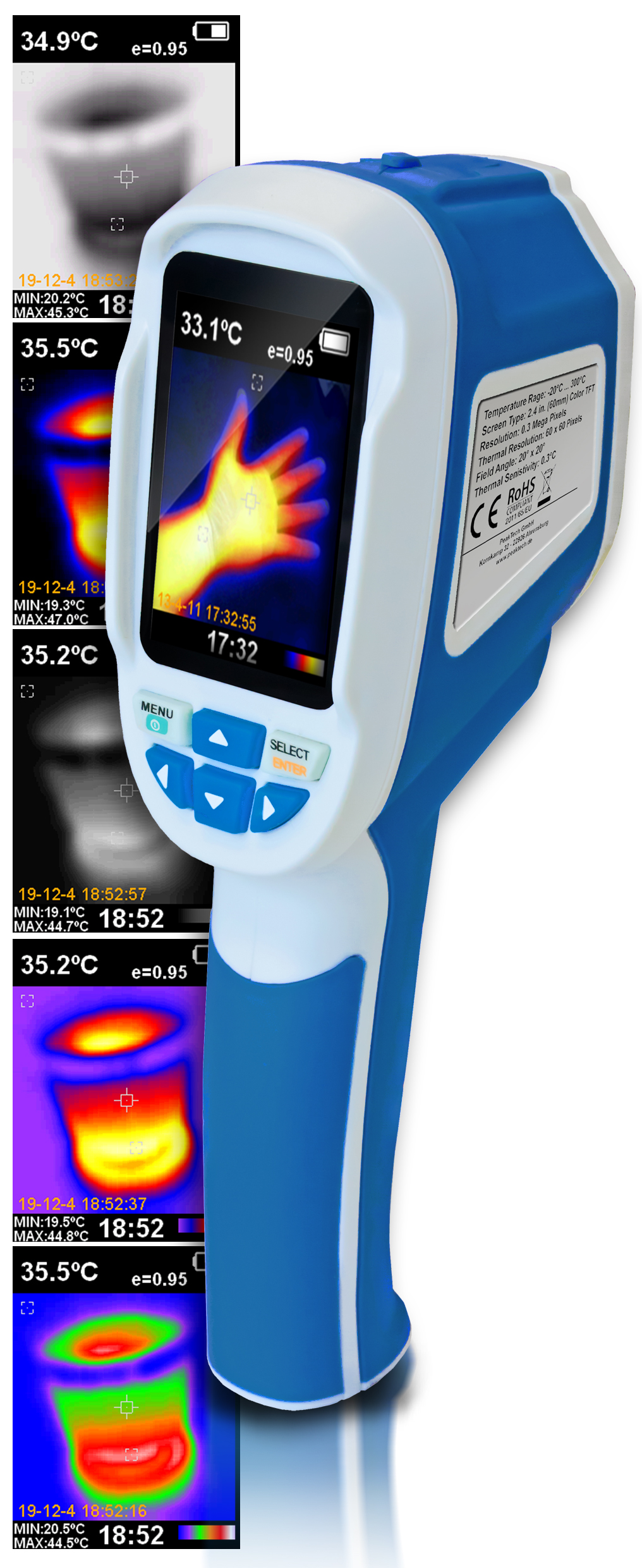 «PeakTech® P 5605» Caméra d'imagerie thermique, 60 x 60 px.