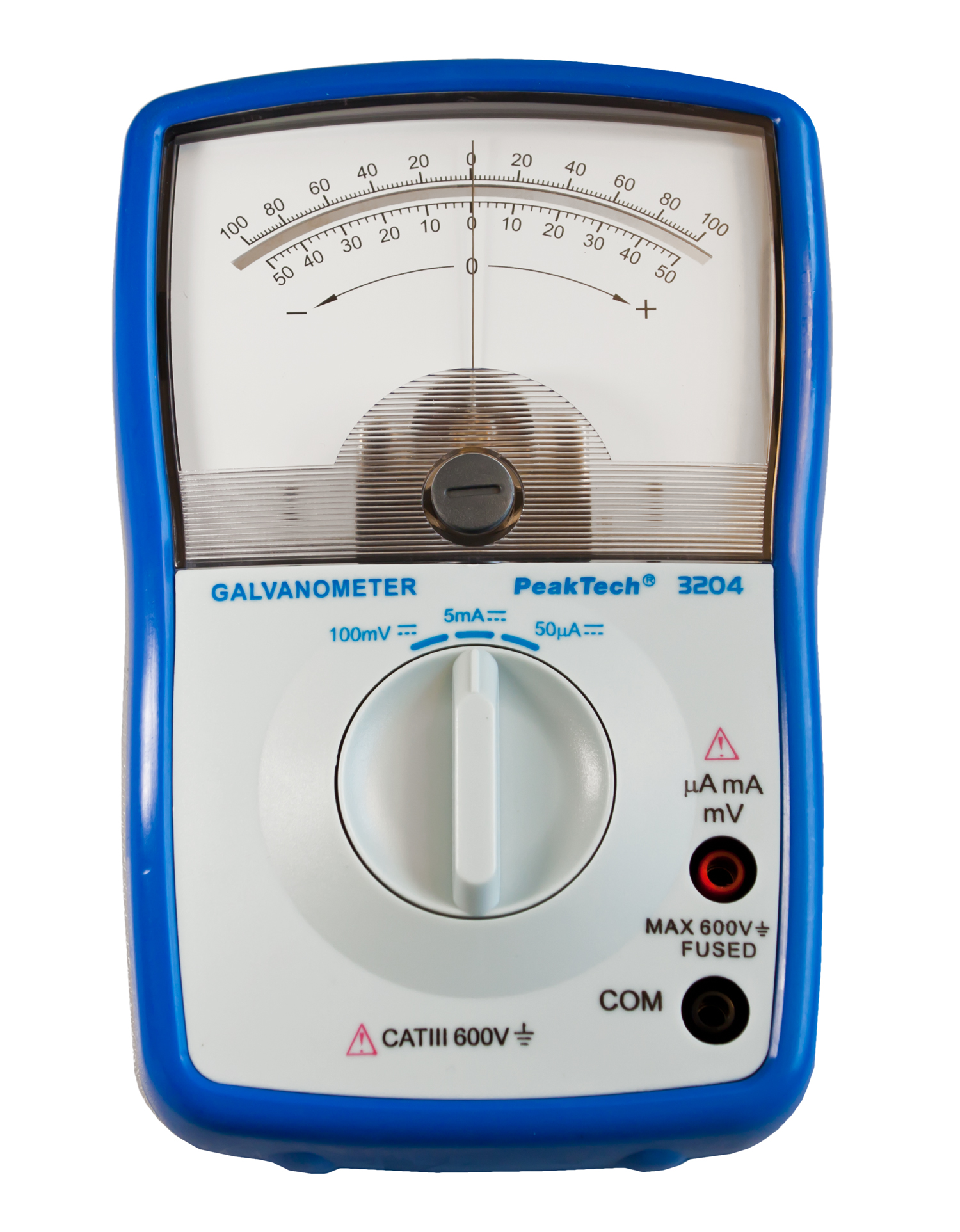«PeakTech® P 3204» Analog galvanometer, +/- 50µA / 5 mA / 100 mV DC