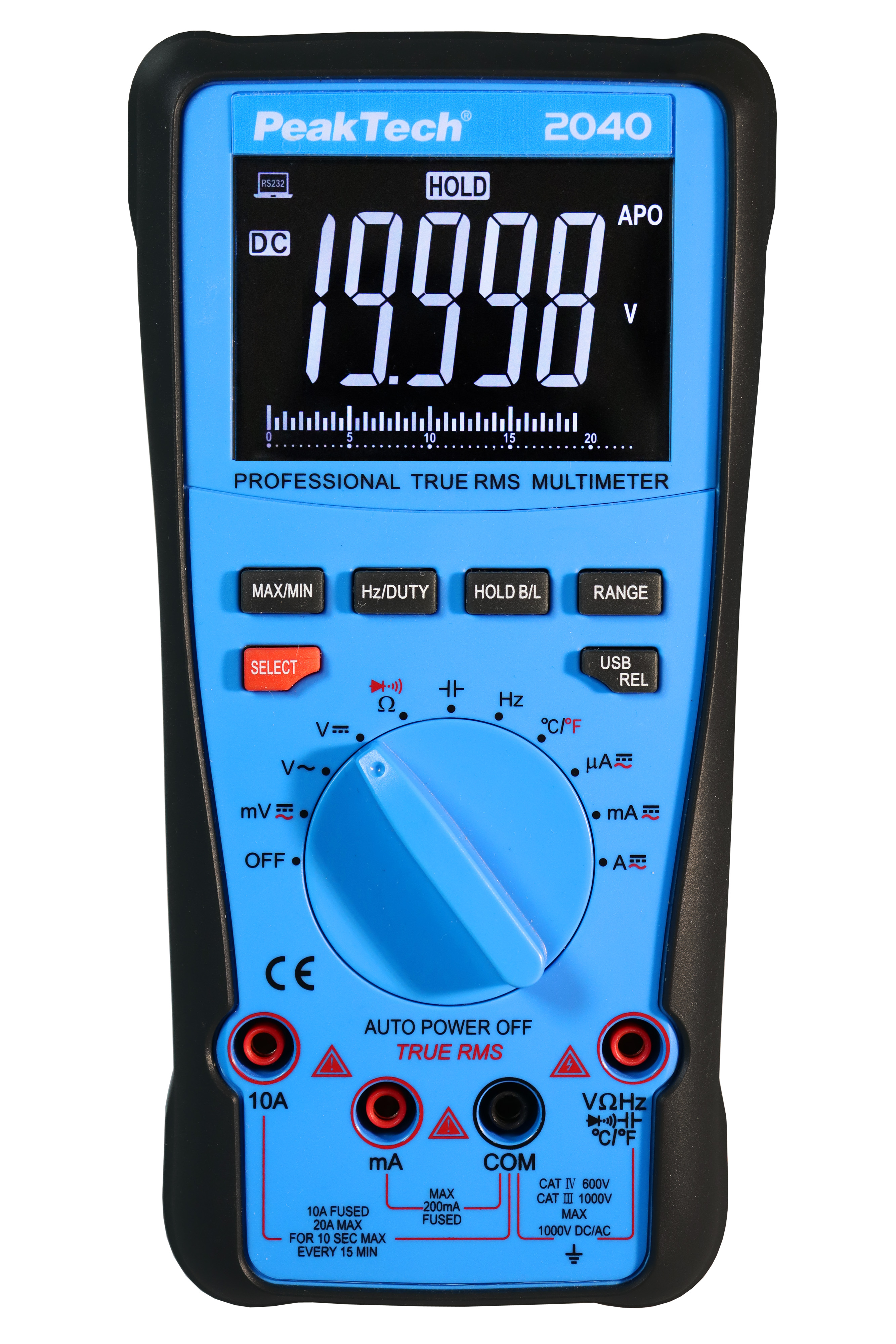 «PeakTech® P 2040» True RMS 1000V Digitalmultimeter 20000 Counts, USB