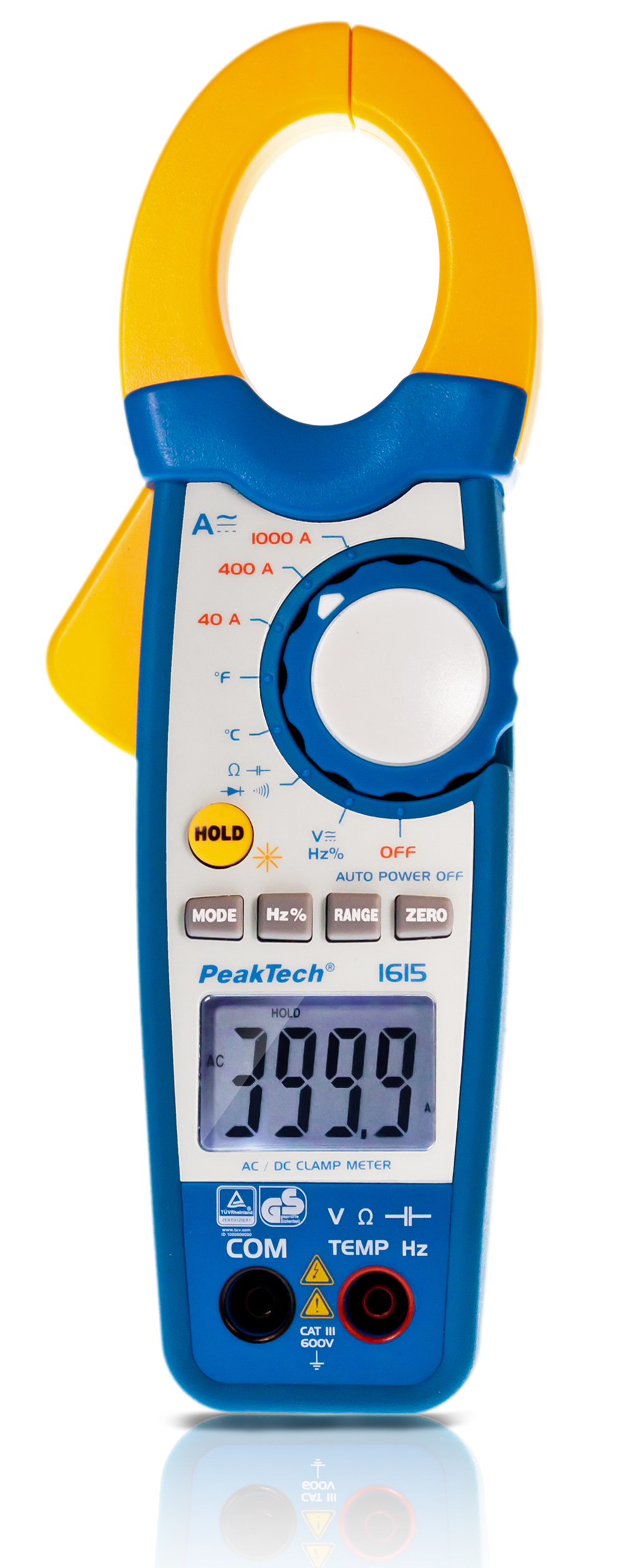 «PeakTech® P 1615» Miernik cęgowy 4000 zliczeń 1000 A AC/DC