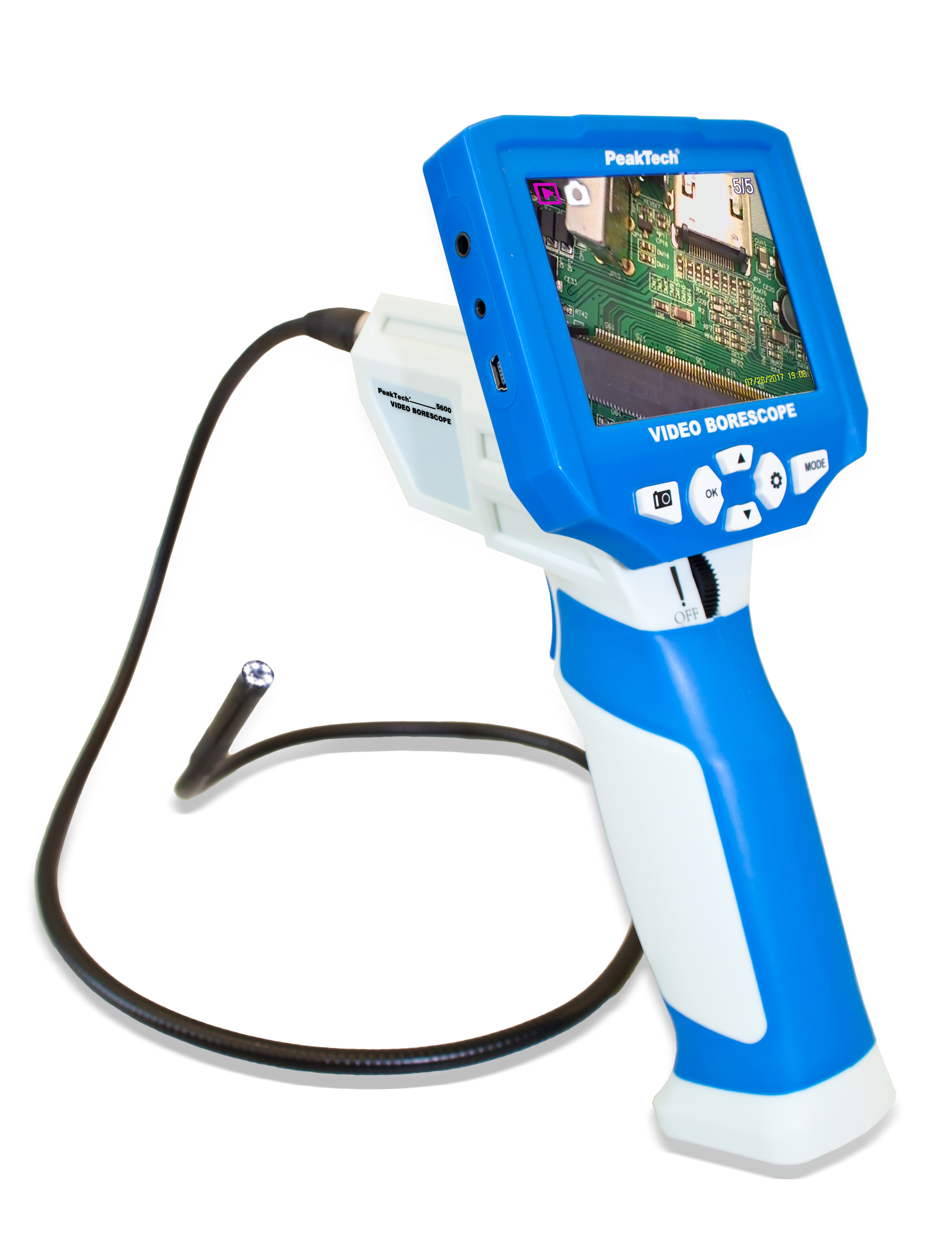 «PeakTech® P 5600» Video Borescope, Color TFT, USB and SD card