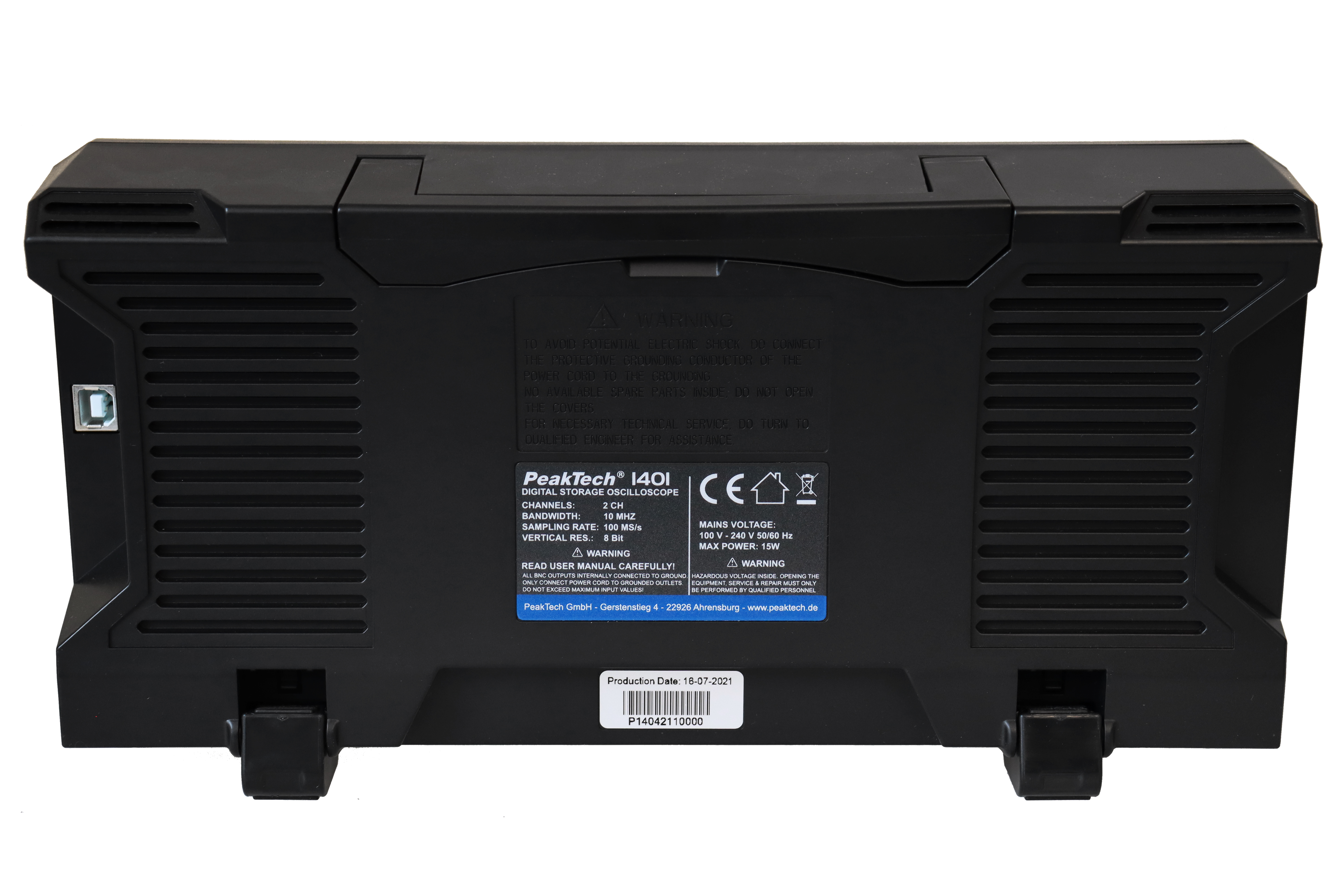 «PeakTech® P 1401» 10 MHz / 2CH, 100MS/s Osciloscopio digital