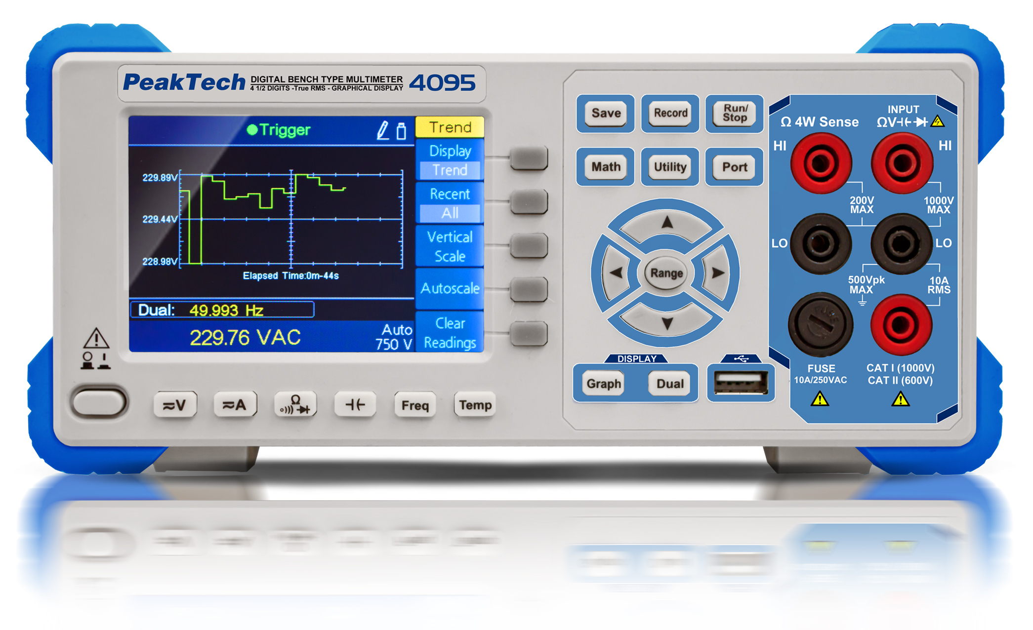 «PeakTech® P 4095» Graphical bench multimeter, 60.000 counts with TFT