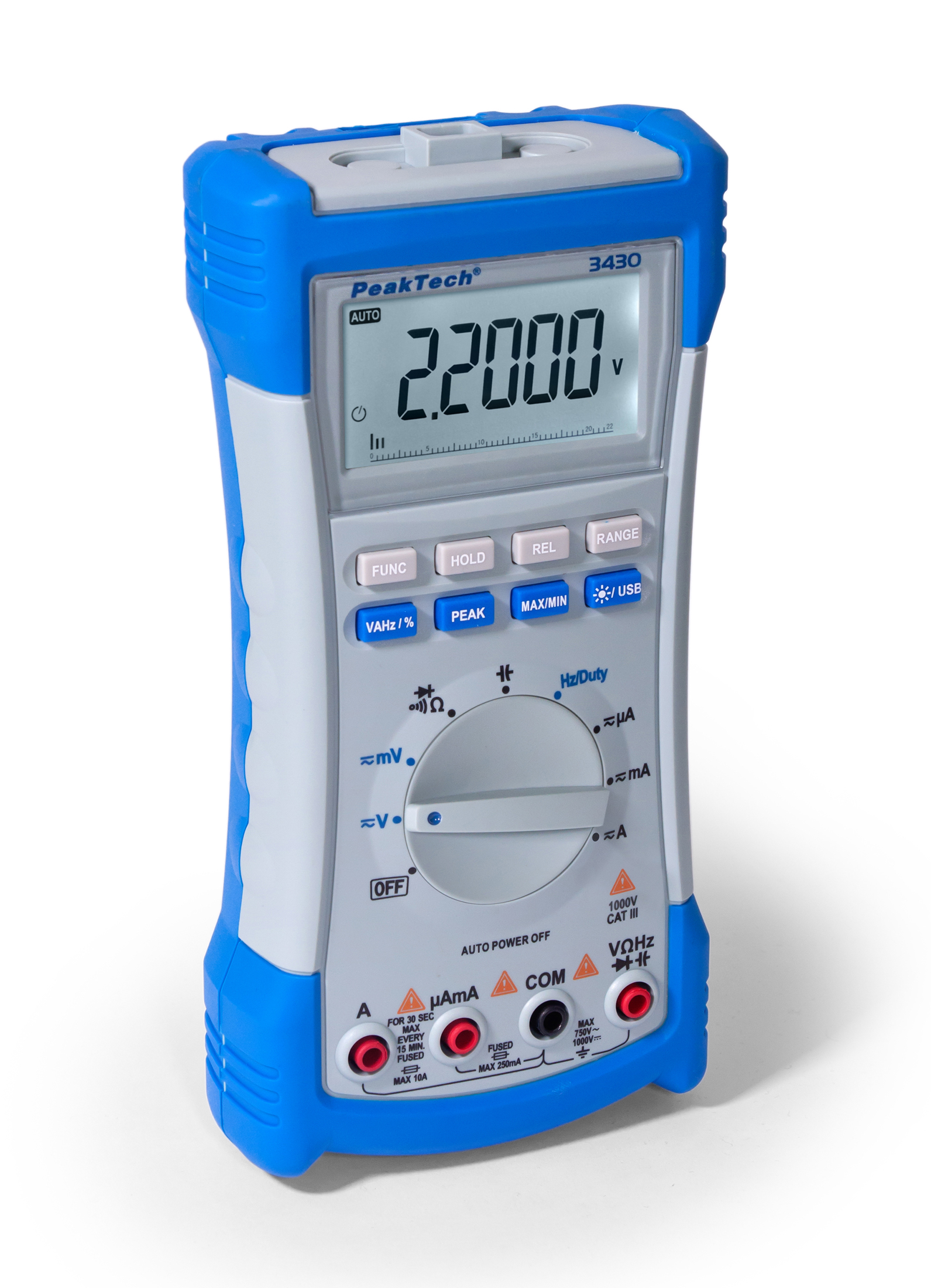 «PeakTech® P 3430» Digitalmultimeter, 20.000 Counts, TrueRMS & USB