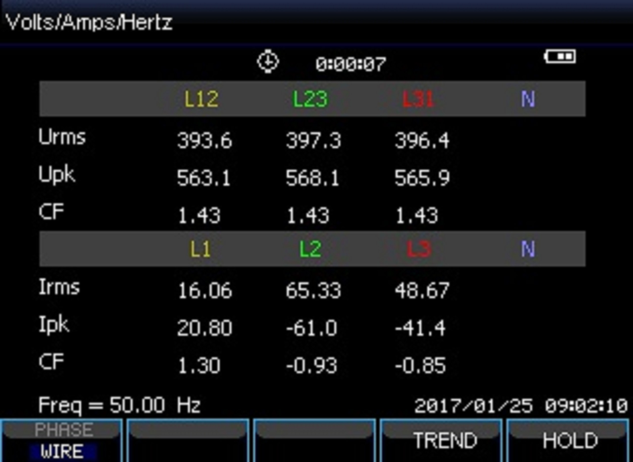 «PeakTech® P 4145» Analizzatore trifase con display TFT / datalogger