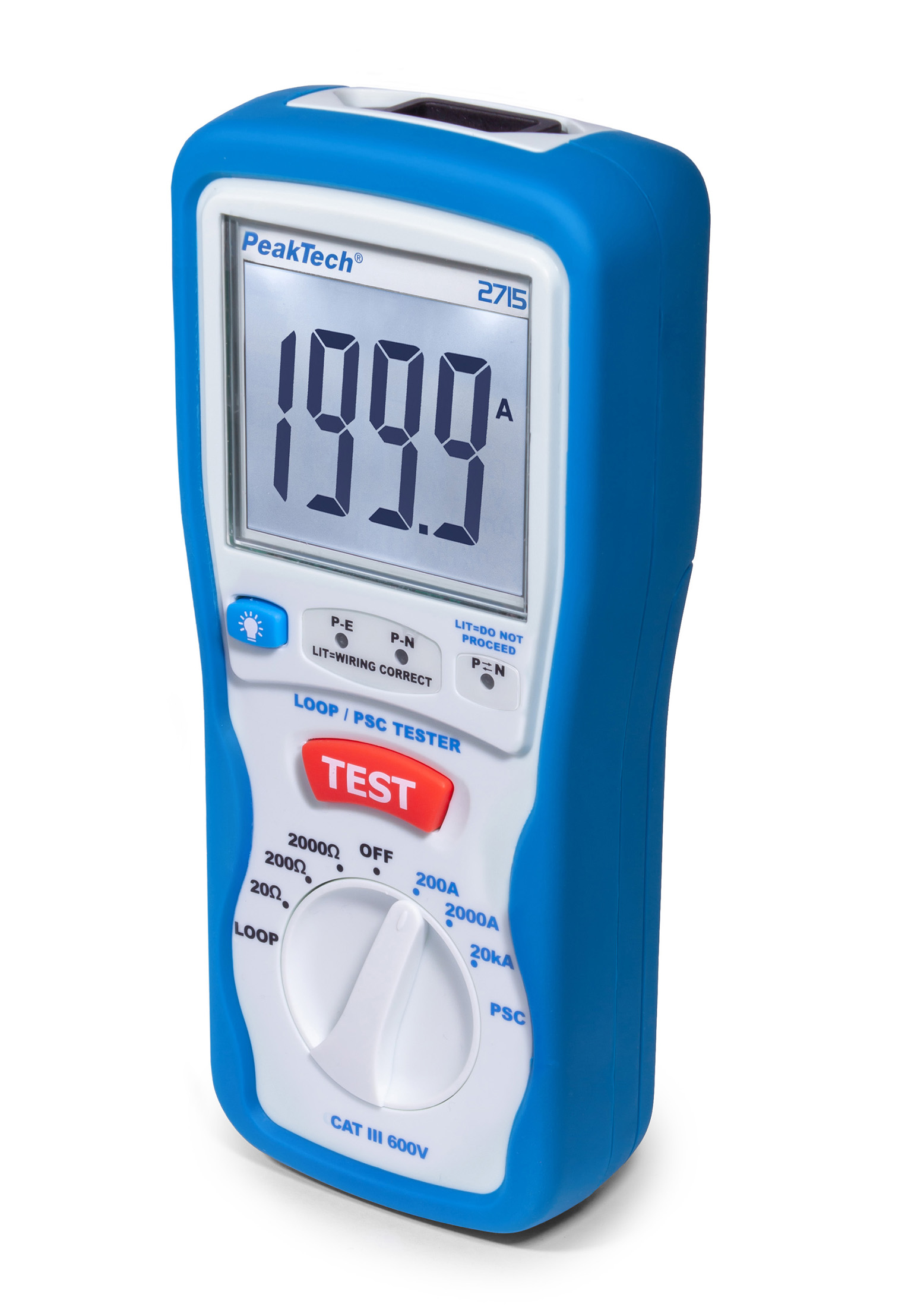 «PeakTech® P 2715» Digital LOOP / PSC loop impedance tester