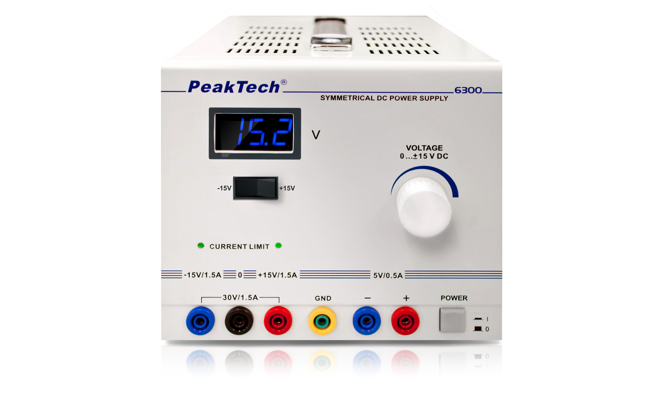 «PeakTech® P 6300» Symetryczne zasilanie prądem stałym, maks. 30 V DC