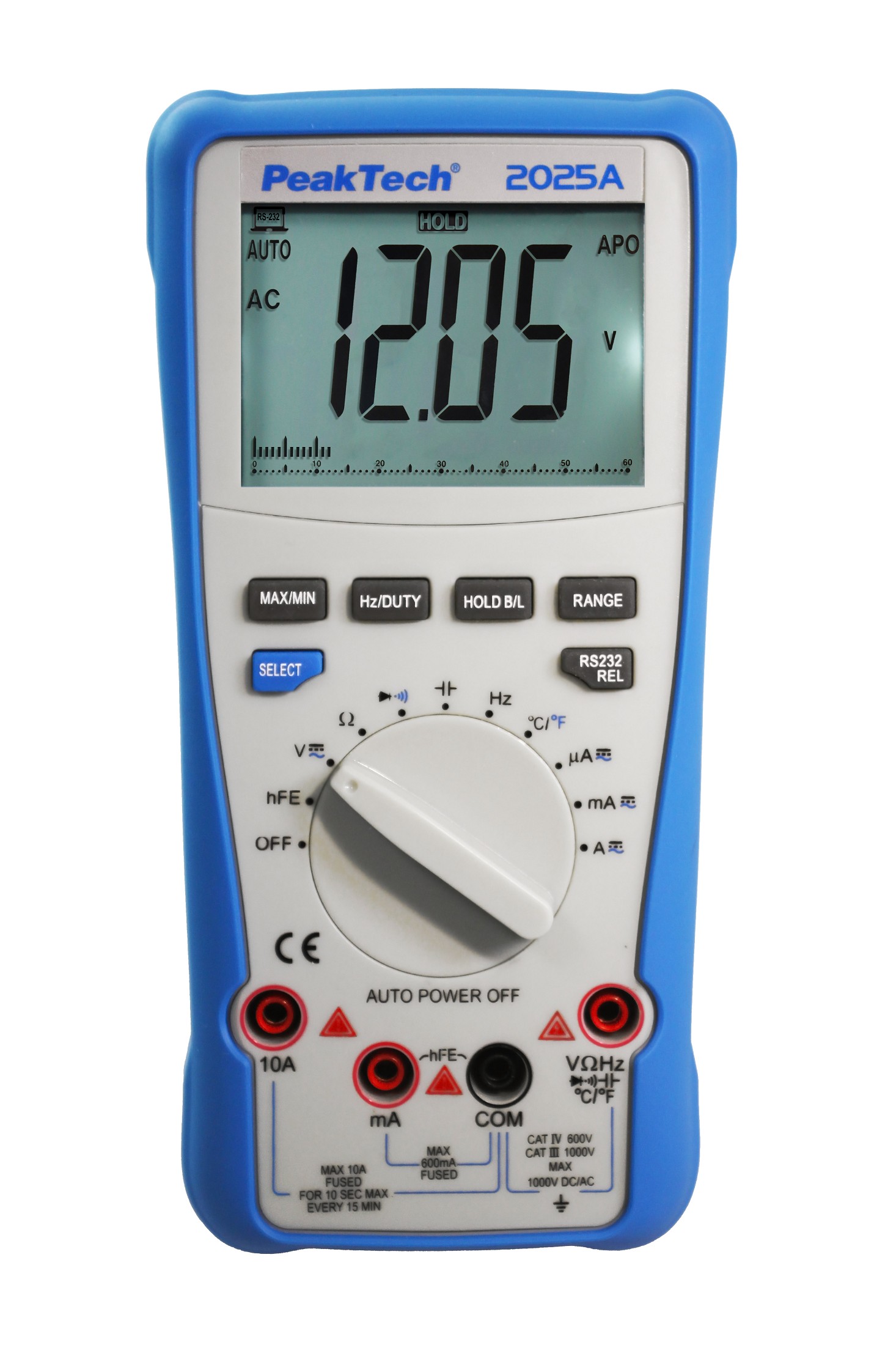 «PeakTech® P 2025 A» True RMS digital multimeter ~ 6.000 Counts ~ 1000V AC/DC ~ 10A AC/DC ~ USB