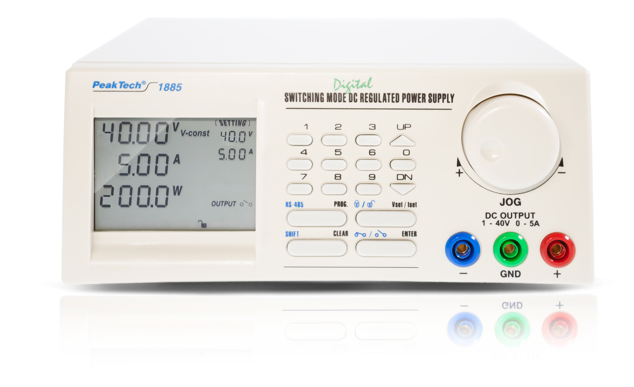 «PeakTech® P 1885» Zasilacz laboratoryjny DC 1 - 40V/0 - 5A z USB