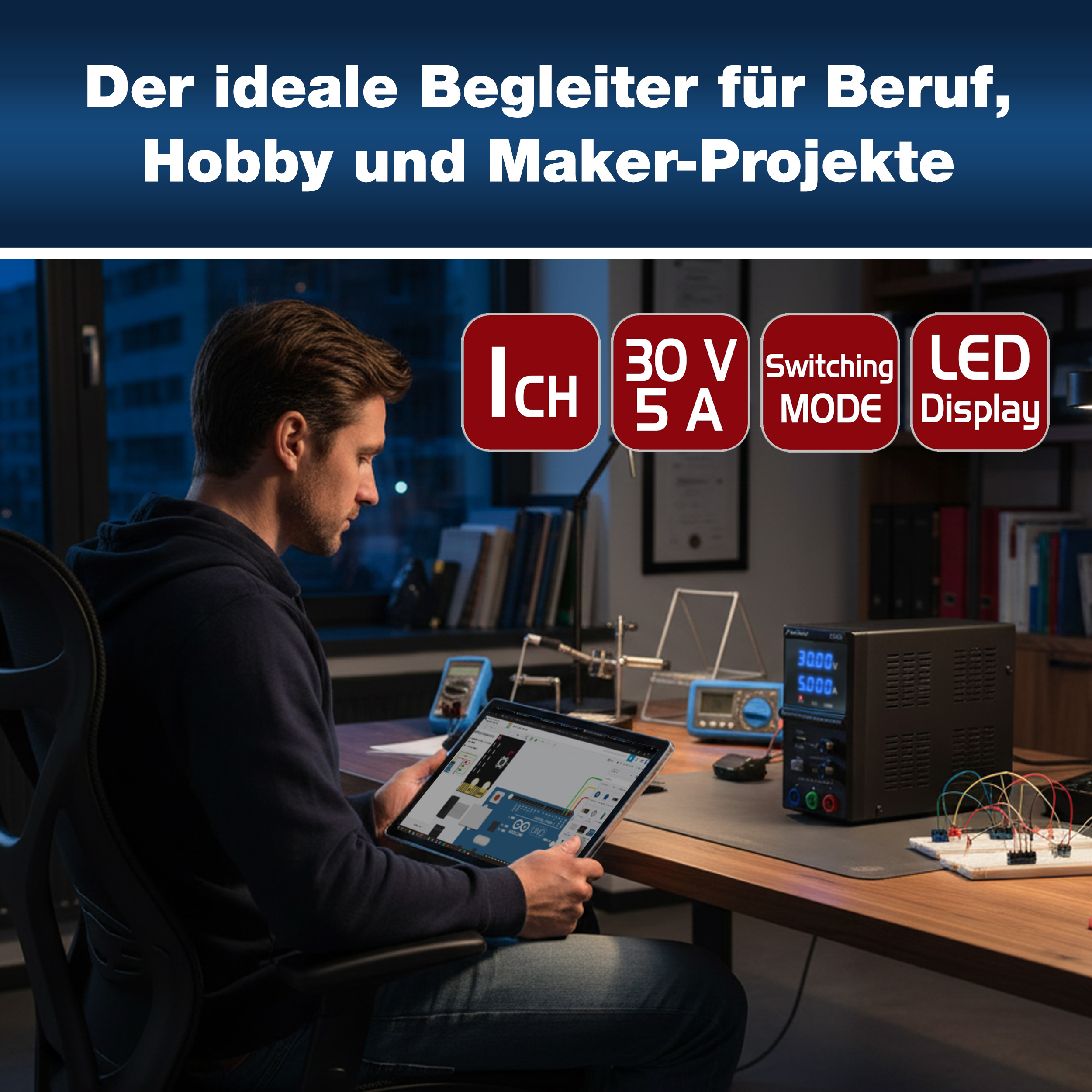 «PeakTech® P 6222» Alimentation à découpage CC 0 - 30 V / 0 - 5 A