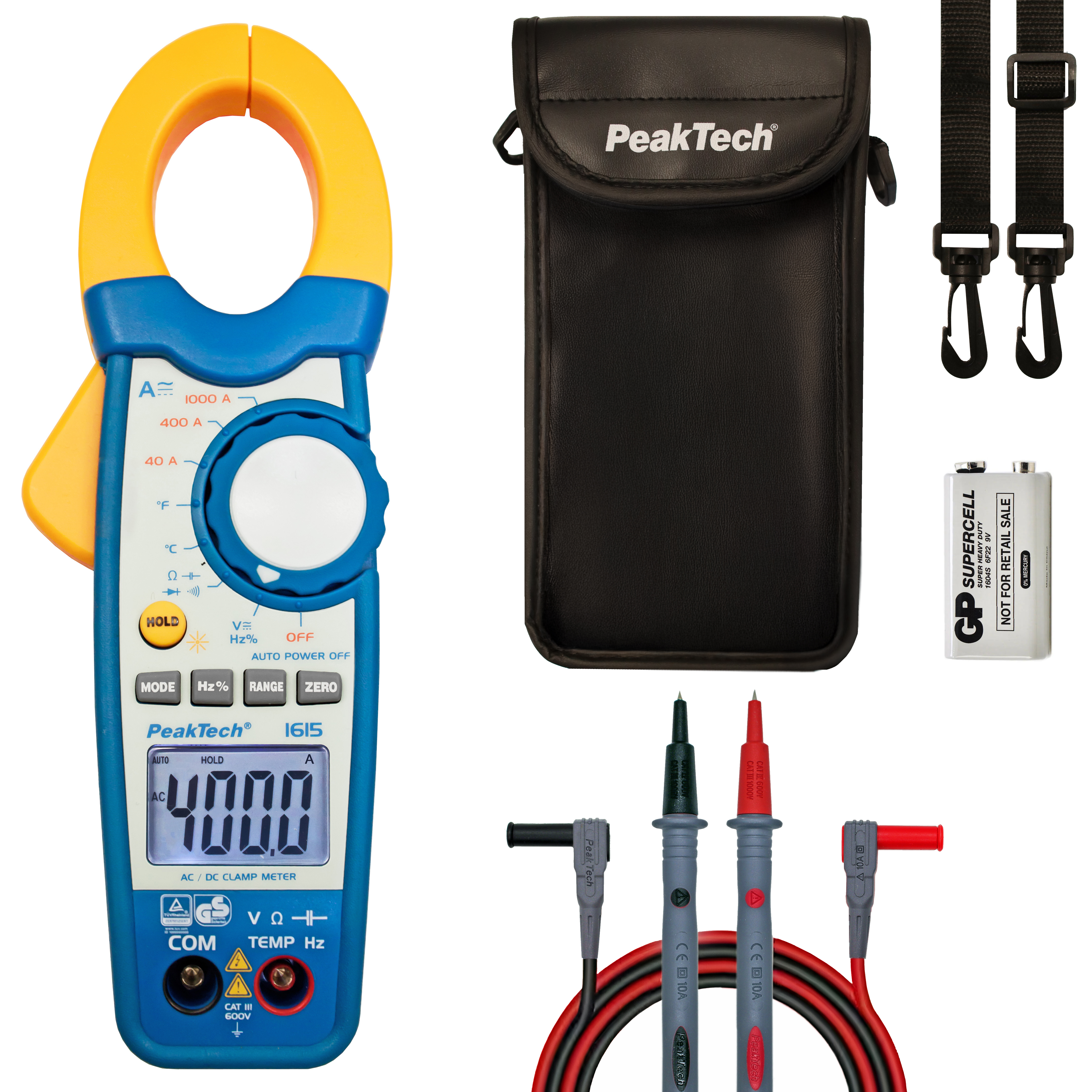 «PeakTech® P 1615» Pince ampèremétrique 4000 points 1000 A AC / DC