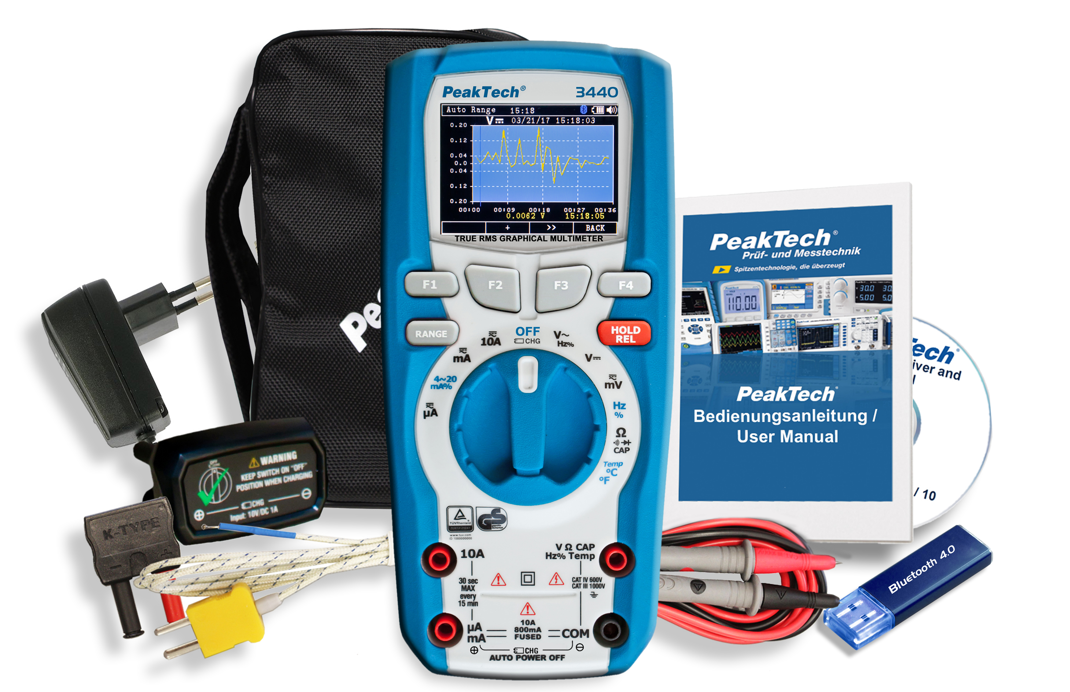 «PeakTech® P 3440» True RMS graphic multimeter 50,000 counts