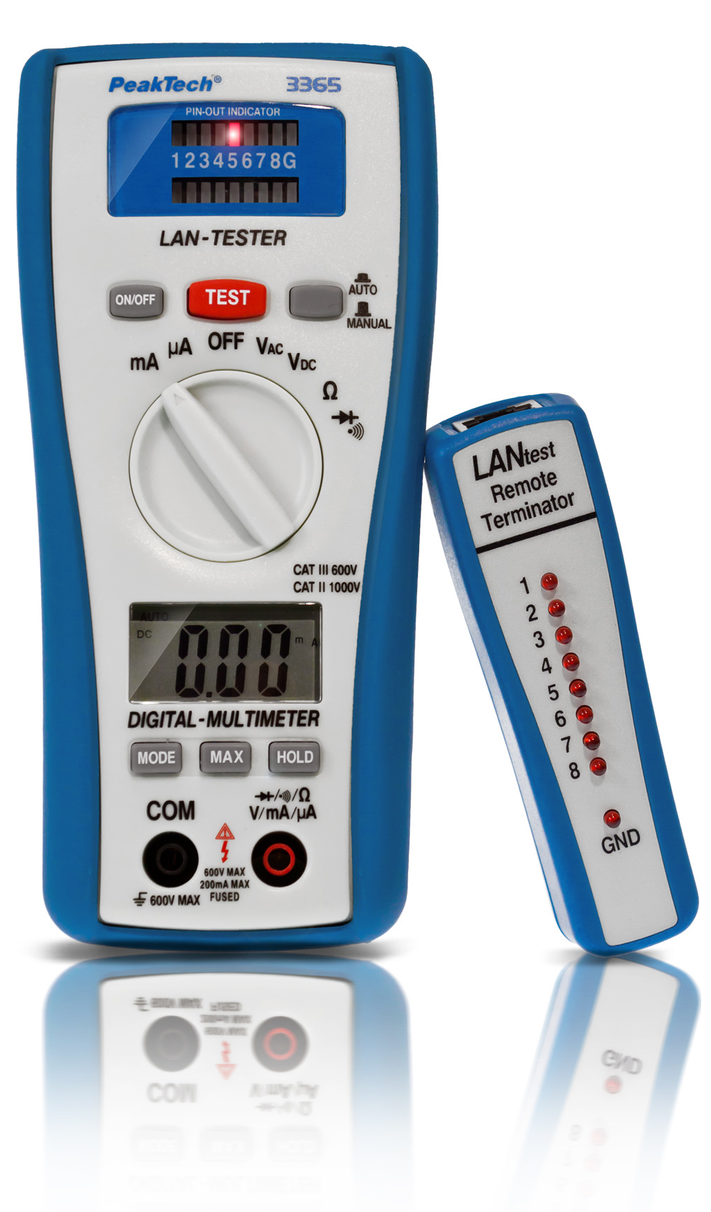 «PeakTech® P 3365» Digital multimeter, 2,000 counts, with LAN tester