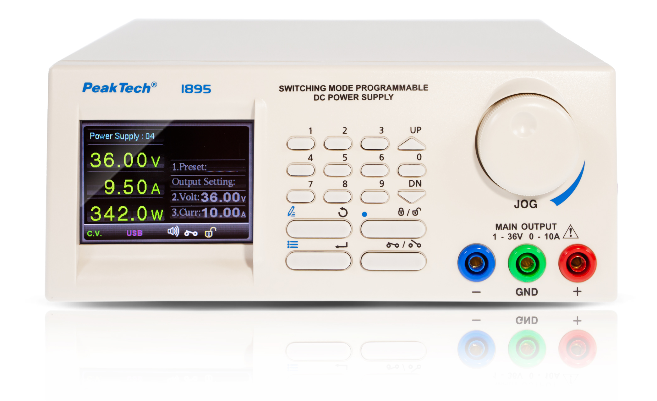 «PeakTech® P 1895» Laboratory power supply DC 1 - 36V/ 0-10A with LAN