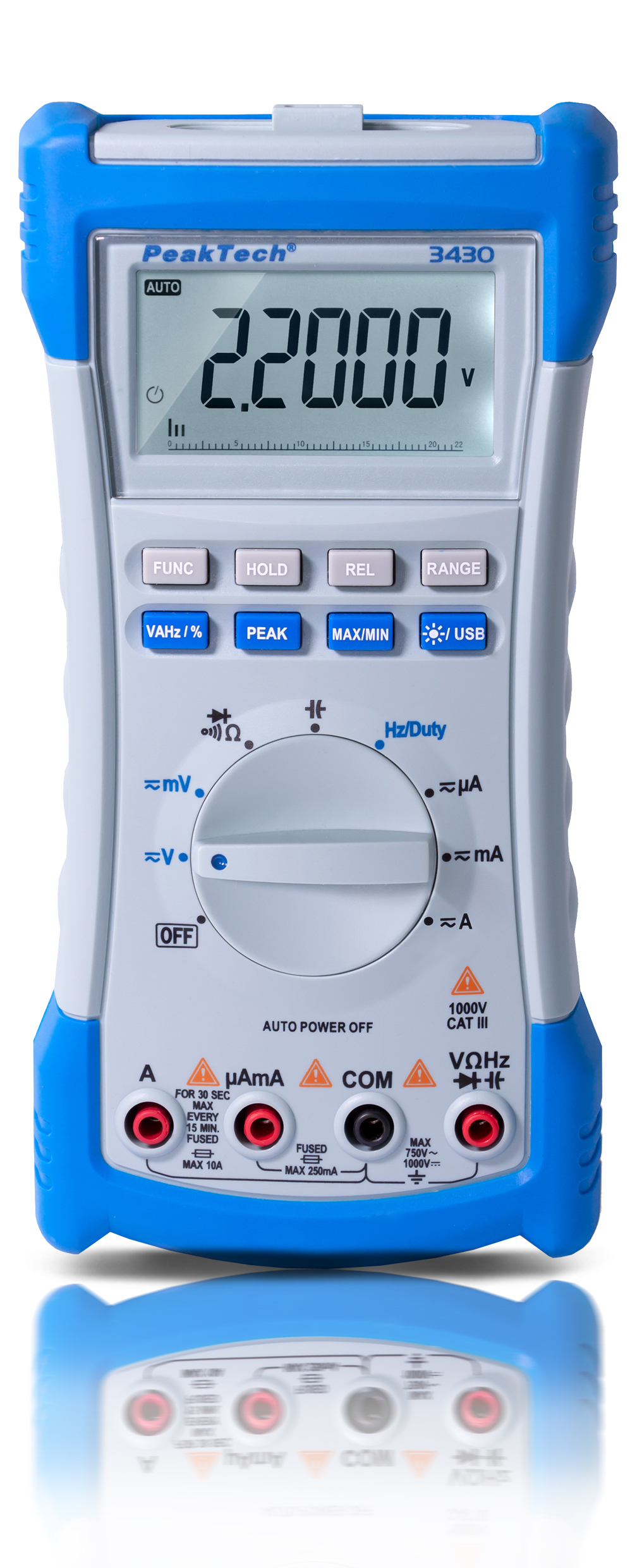 «PeakTech® P 3430» Digital multimeter, 20,000 counts, TrueRMS & USB