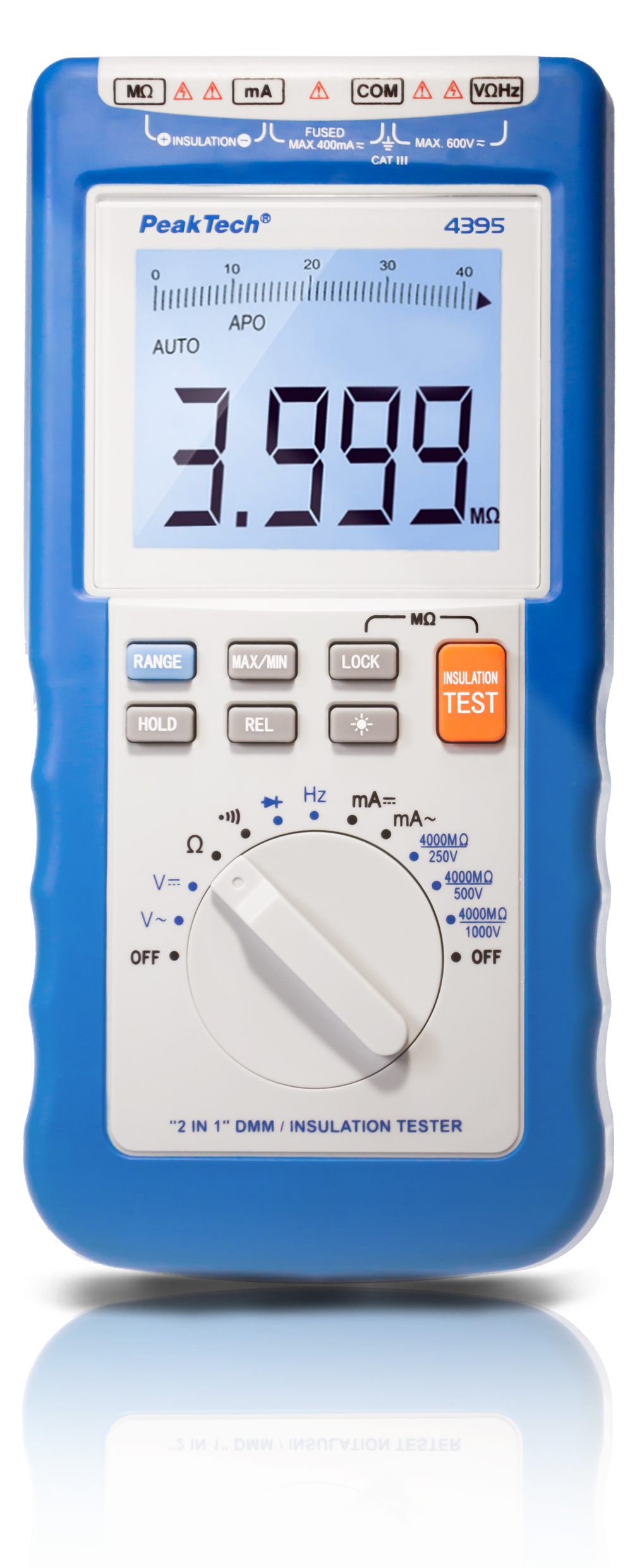 «PeakTech® P 4395» Tester DMM/isolamento 2 in 1, 250/500/1000 V