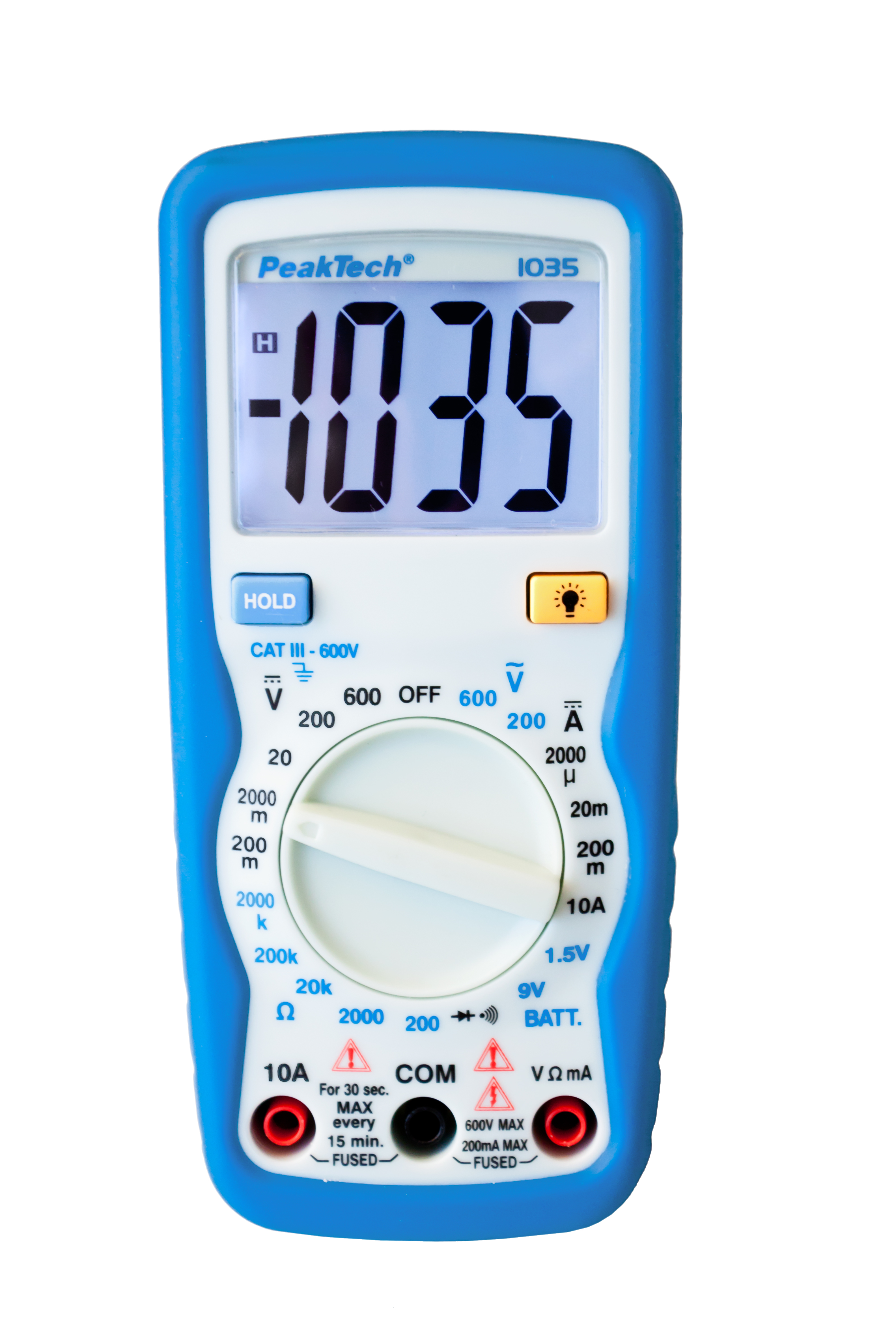 «PeakTech® P 1035» 600V AC/DC Digitalmultimeter ~ 2000 stellige LCD